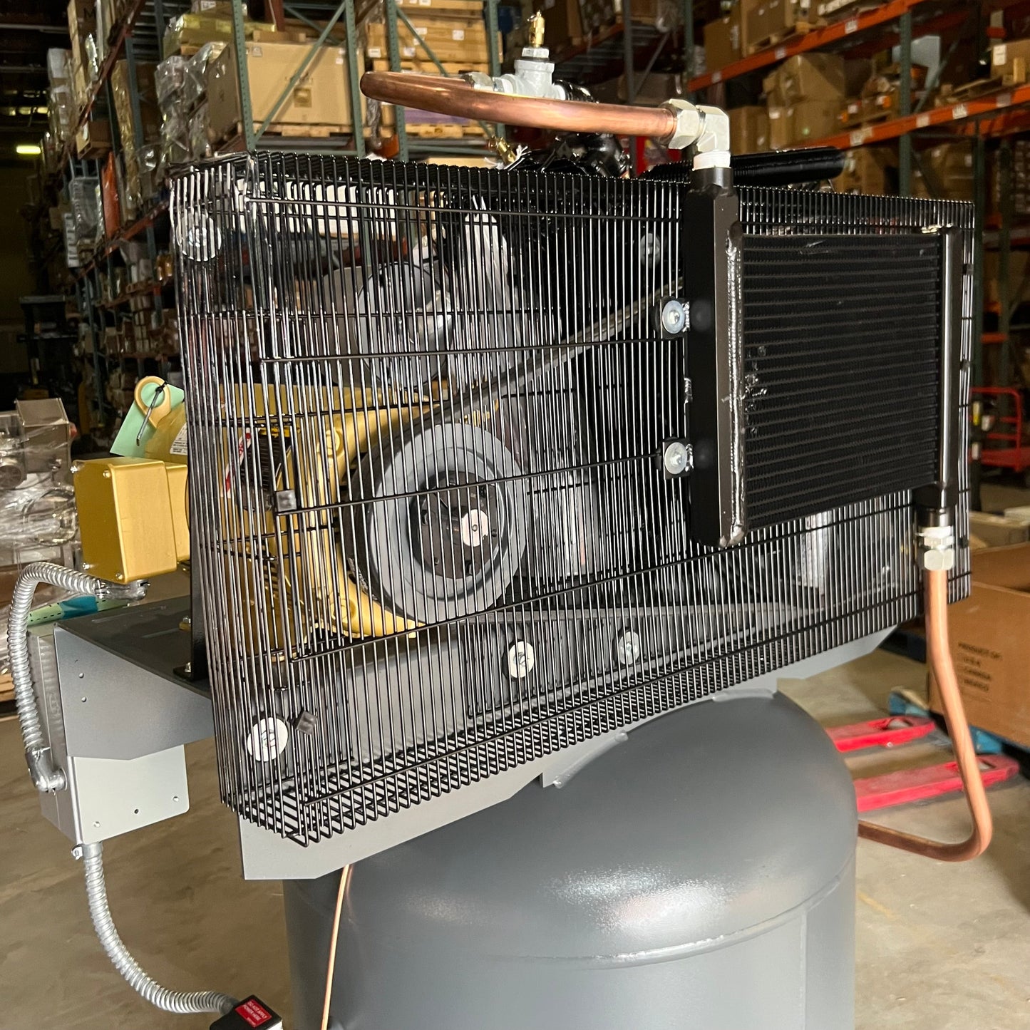 ATLAS Copco Air Compressor Vertical Tank-mounted 120 Gal. 1CR10TS120V23V3IS, Grey CRS-2