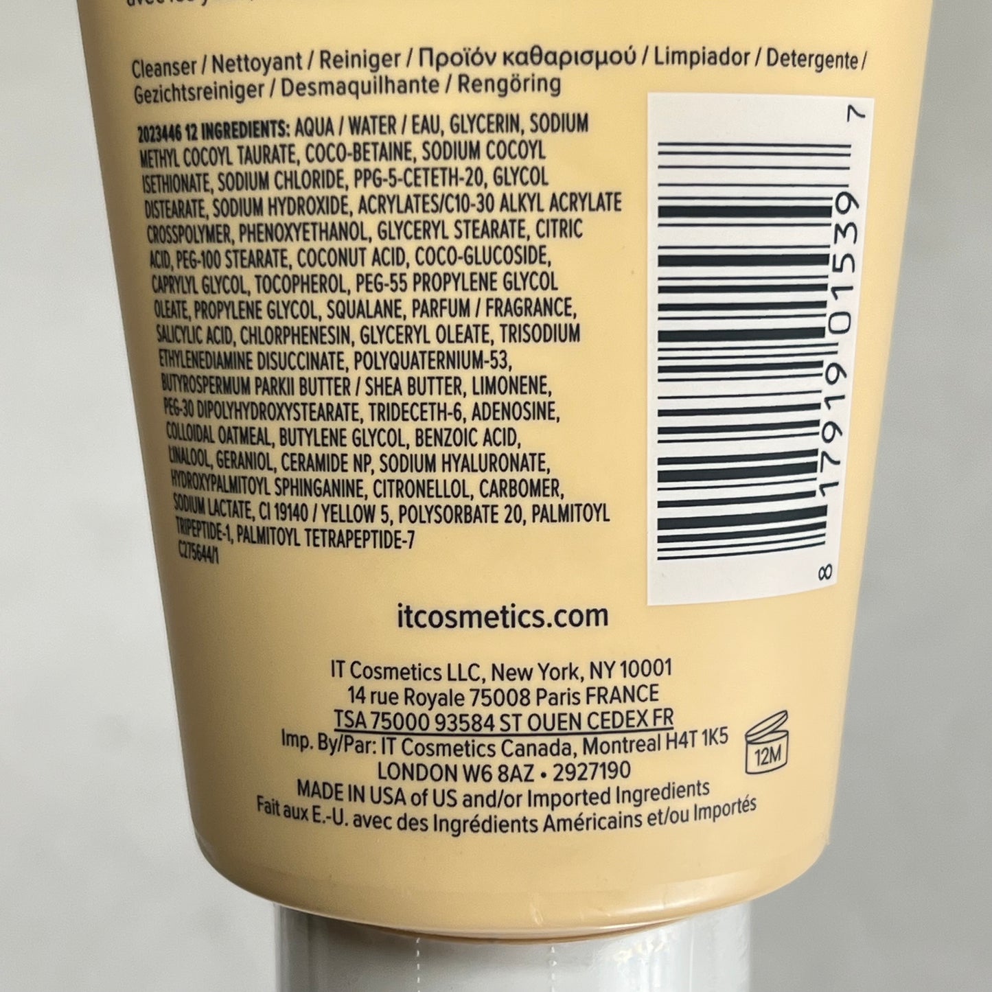 IT COSMETICS Confidence in a Cleanser Ceramides + Hyaluronic Acid 5 us fl oz