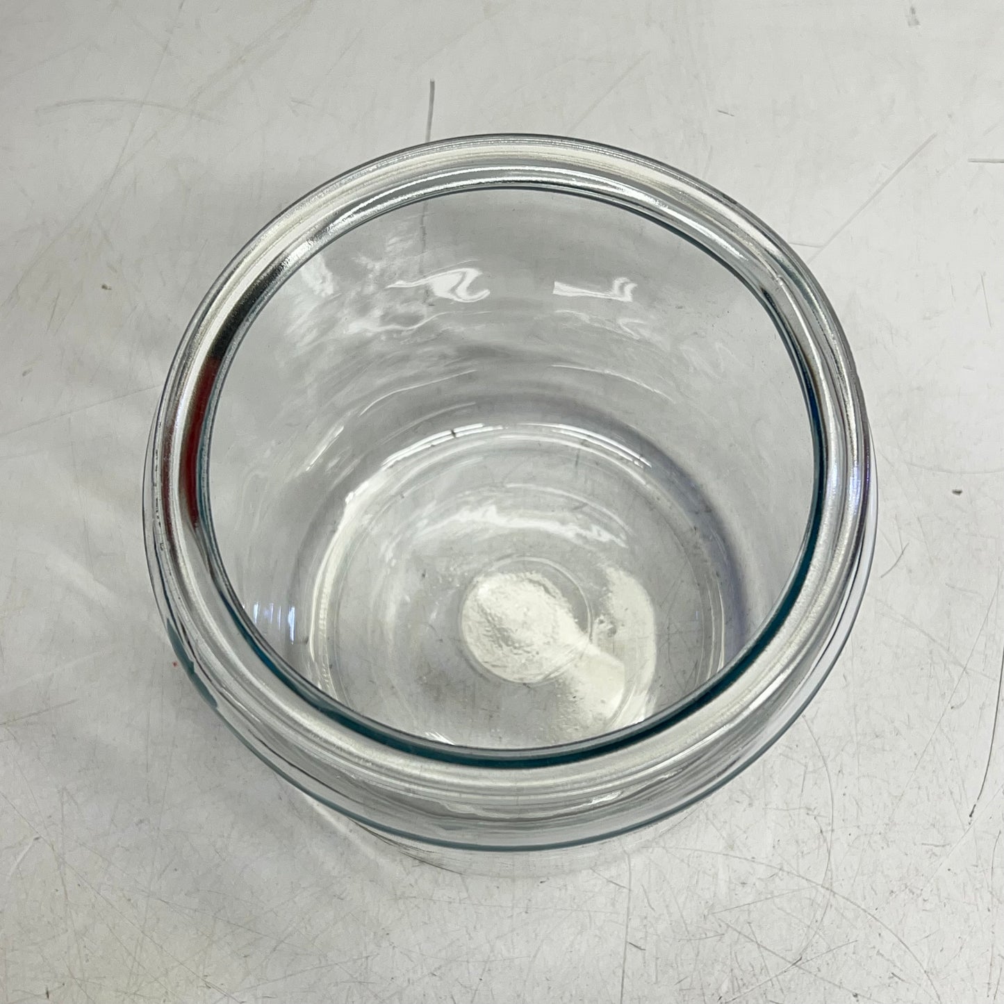 ZA@ (2 PACK) Clear Jars (missing Lids) 6.5" ID 8" Tall Clear (As-Is)