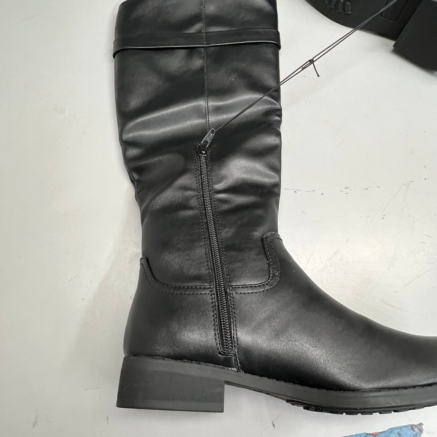 CHAPS Alda Style Riding Boots Faux Leather Women's Sz 7.5 M Black
