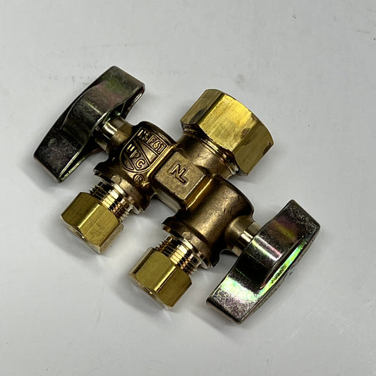 BRASSCRAFT Dual Shut-off Outlet Valve  1/2" NOM Comp Inlet Brass KTCR1901DVSXR