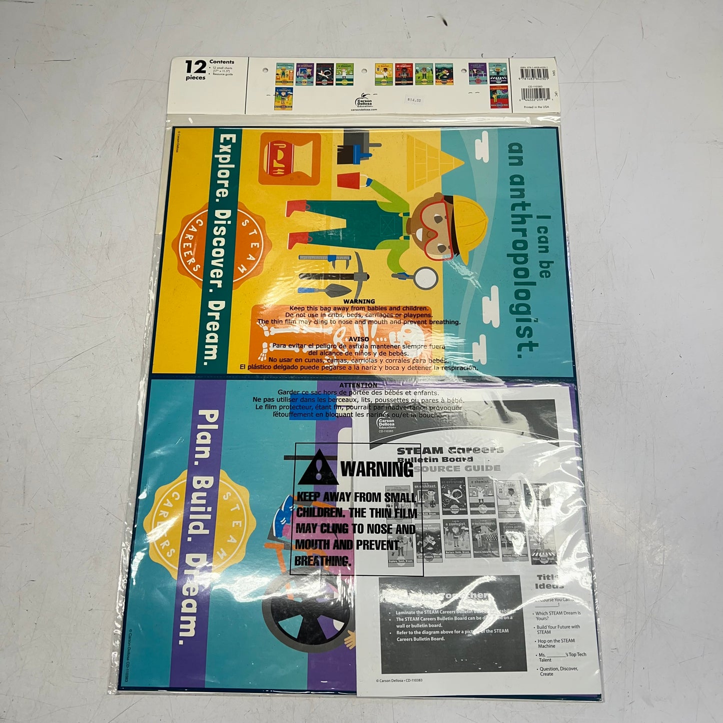 CARSON DELLOSA Education Steam Careers Bulletin Board Set 12 Pieces  CD-110383