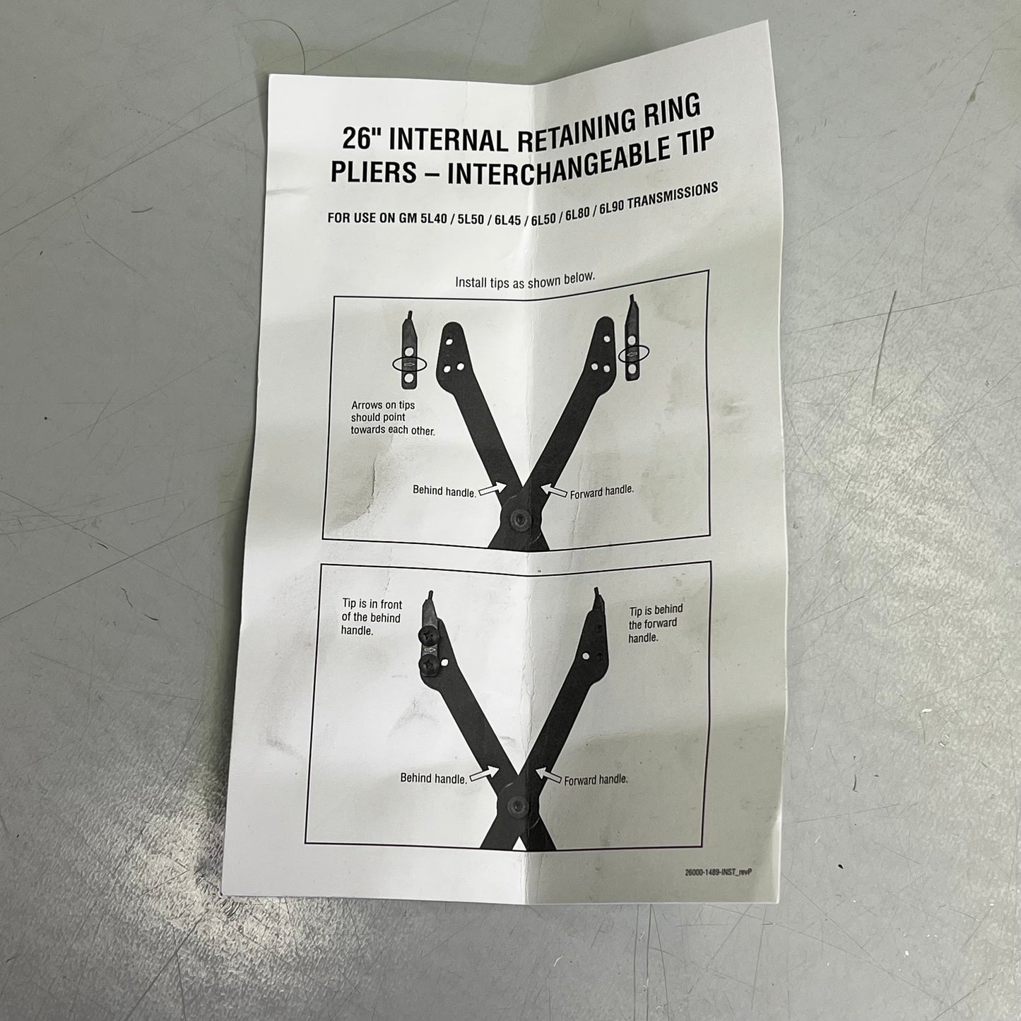 LANG TOOLS Internal Retaining Ring Pliers Interchangeable Tip 26" Black 1489