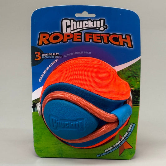 ZA@ CHUCK IT! Built in Rope Handle Fetch Ball Easy Grip Dog Toy Medium Breeds 32220 D