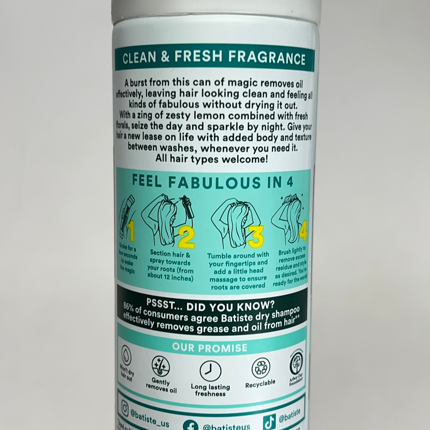 BATISTE (6 PACK) Dry Shampoo Lightweight Original Classic Clean 3.81 Fl Oz