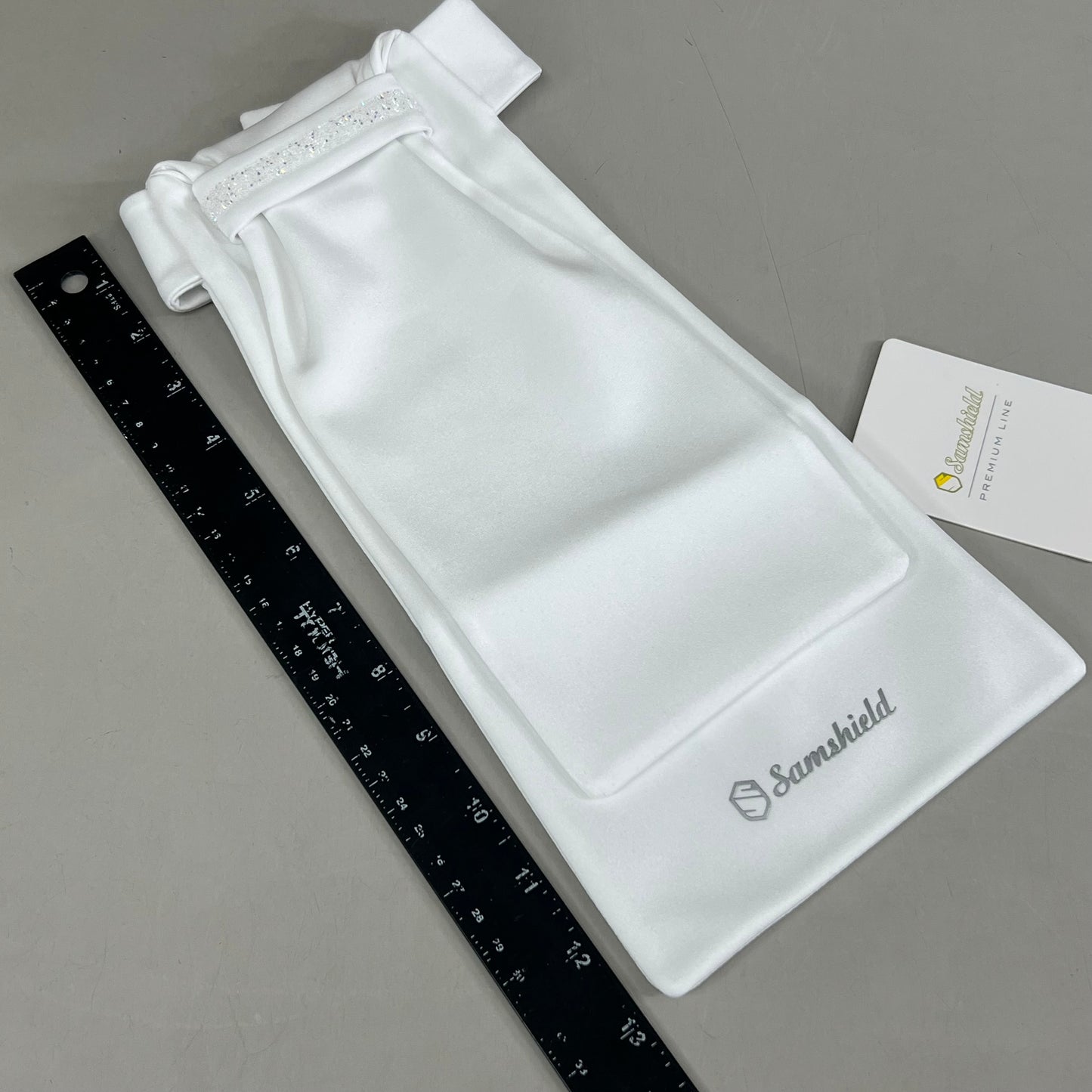 SAMSHIELD Plastron Premium Equestrian Riding Tie Women's Sz XS/S Holo White