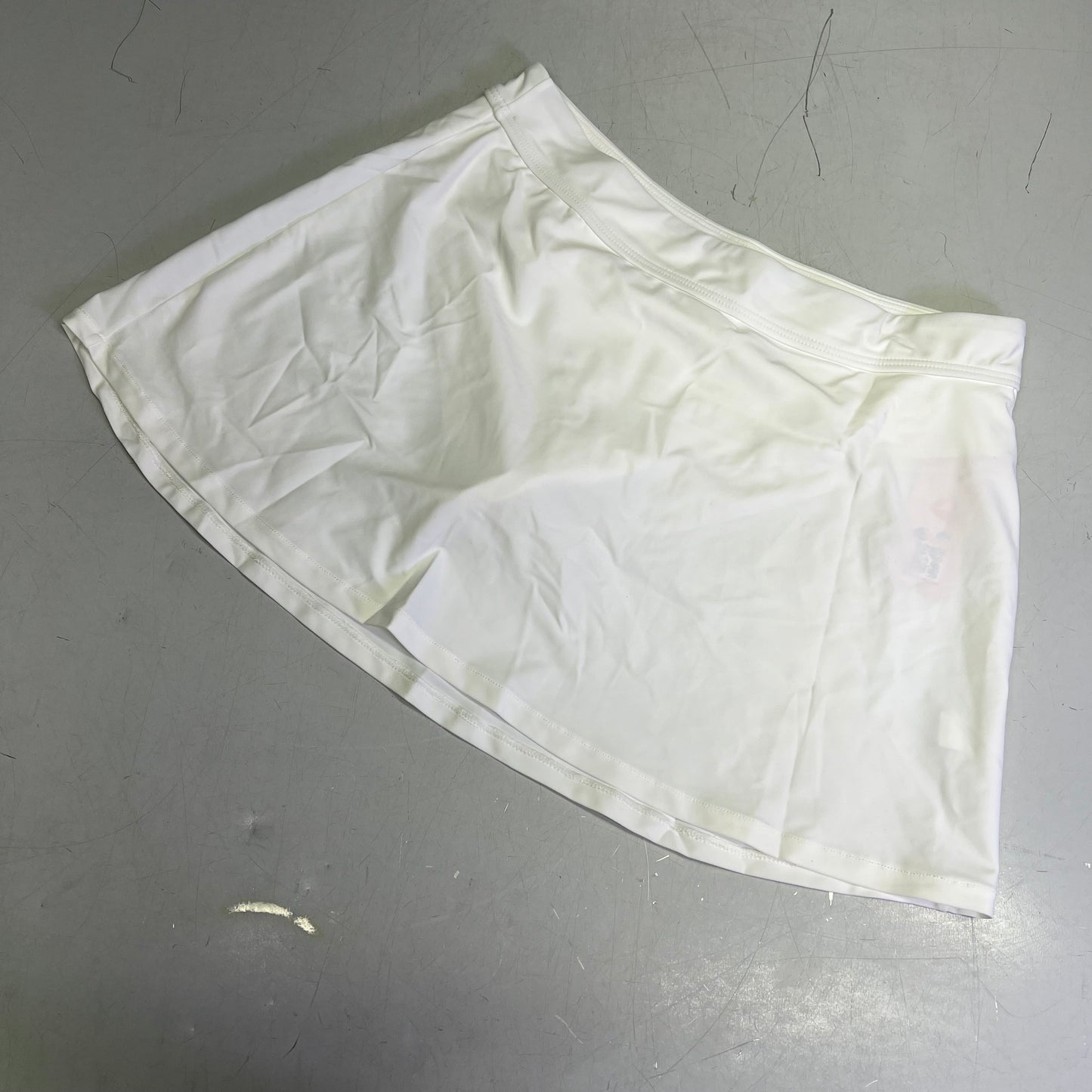 CHARMO High Waisted Swim Bottom Skirt W/ Built-in Briefs Women's Sz L White