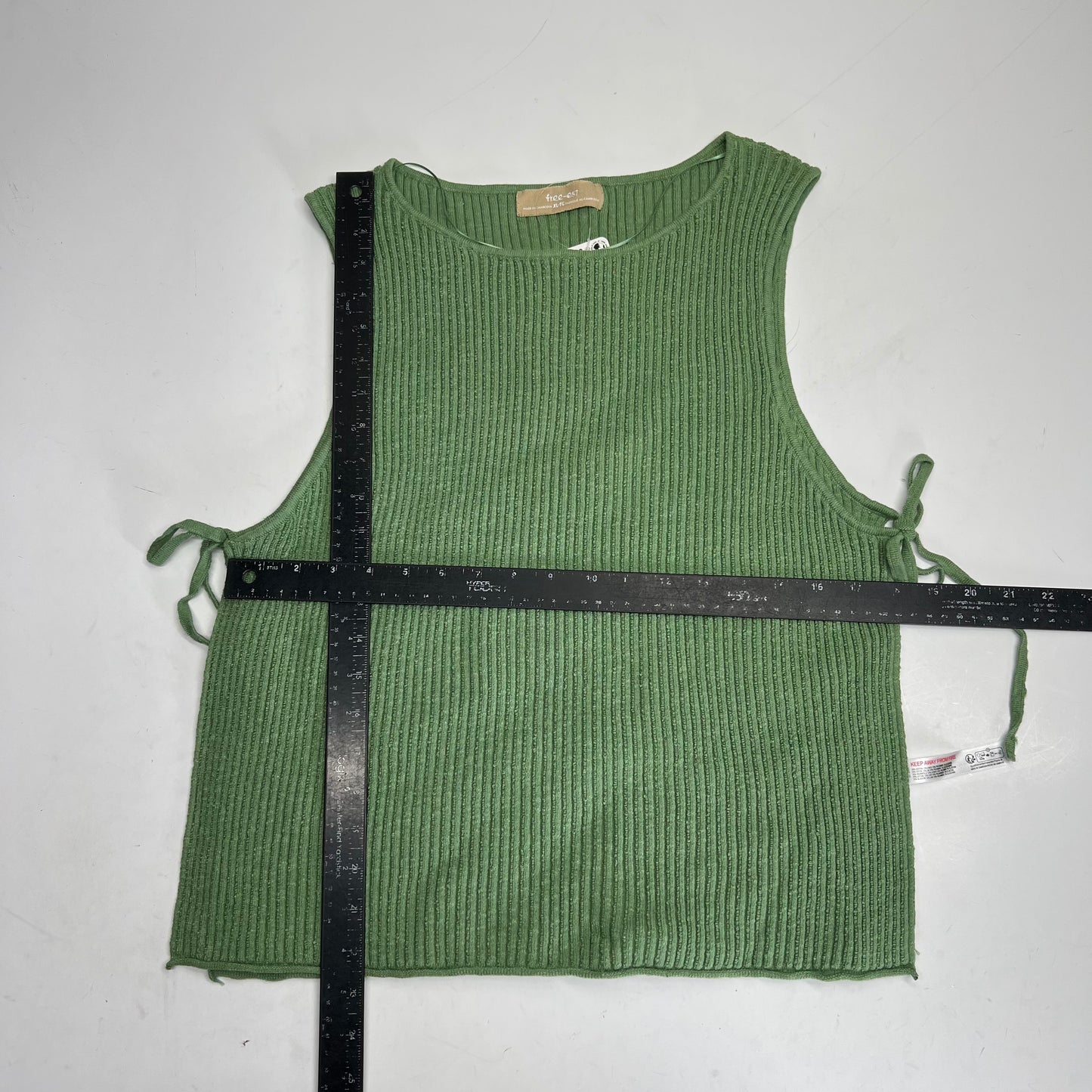 FREE PEOPLE Free Est Lizzie Sweater Top Scoop Neck Women's Sz XL Green OB2182105
