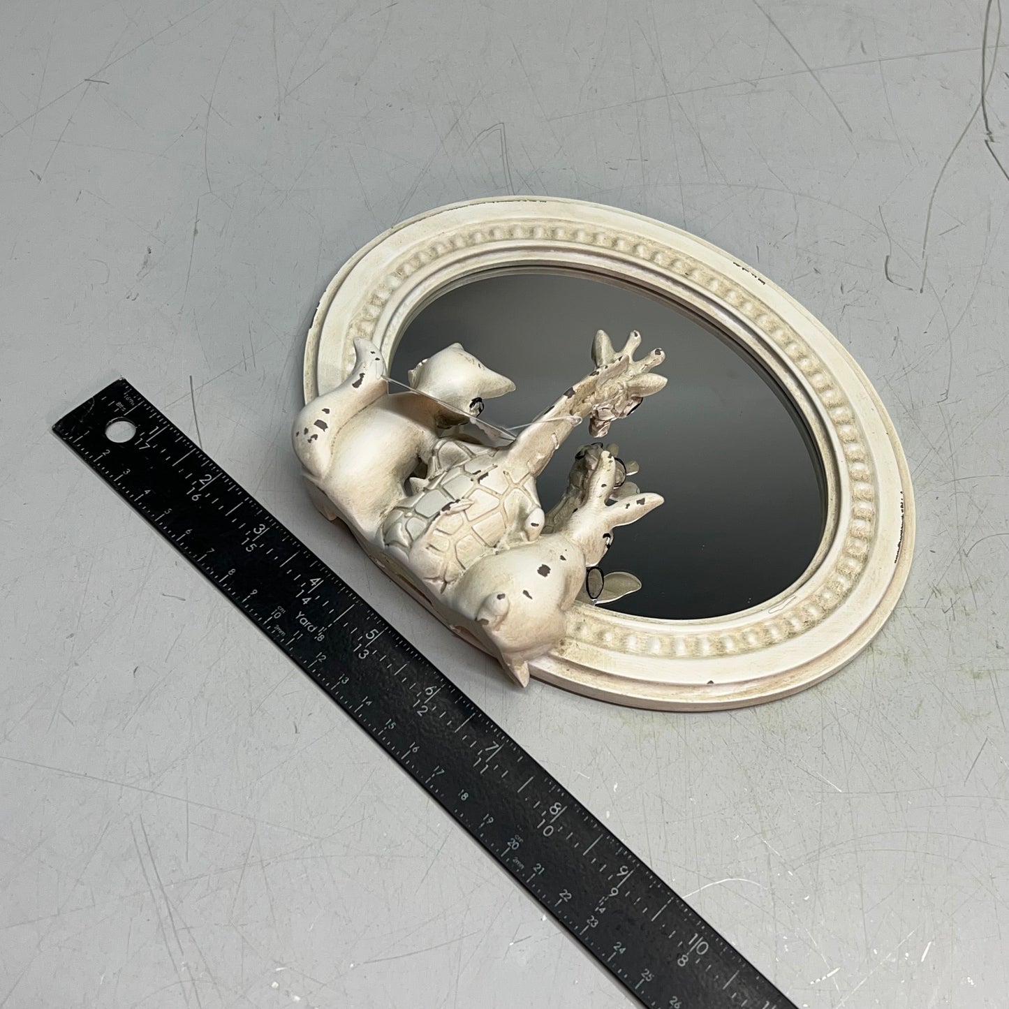 RAZ IMPORTS 2024 Critter Friends In Mirror Decoration 8.75" White 4410183