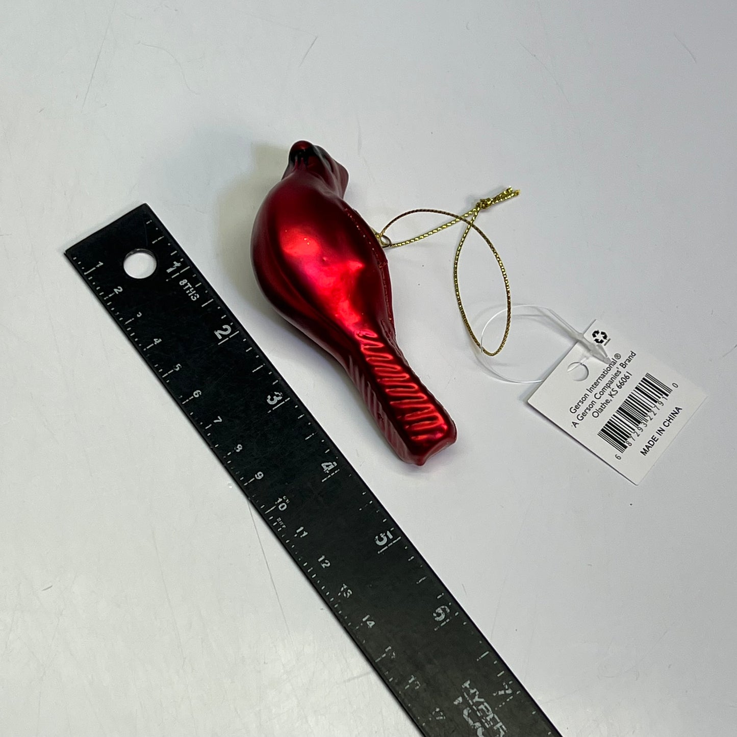 GERSON (5 PACK) Hand Blown Glass Northern Cardinal Ornaments 4.5" Red 2161810