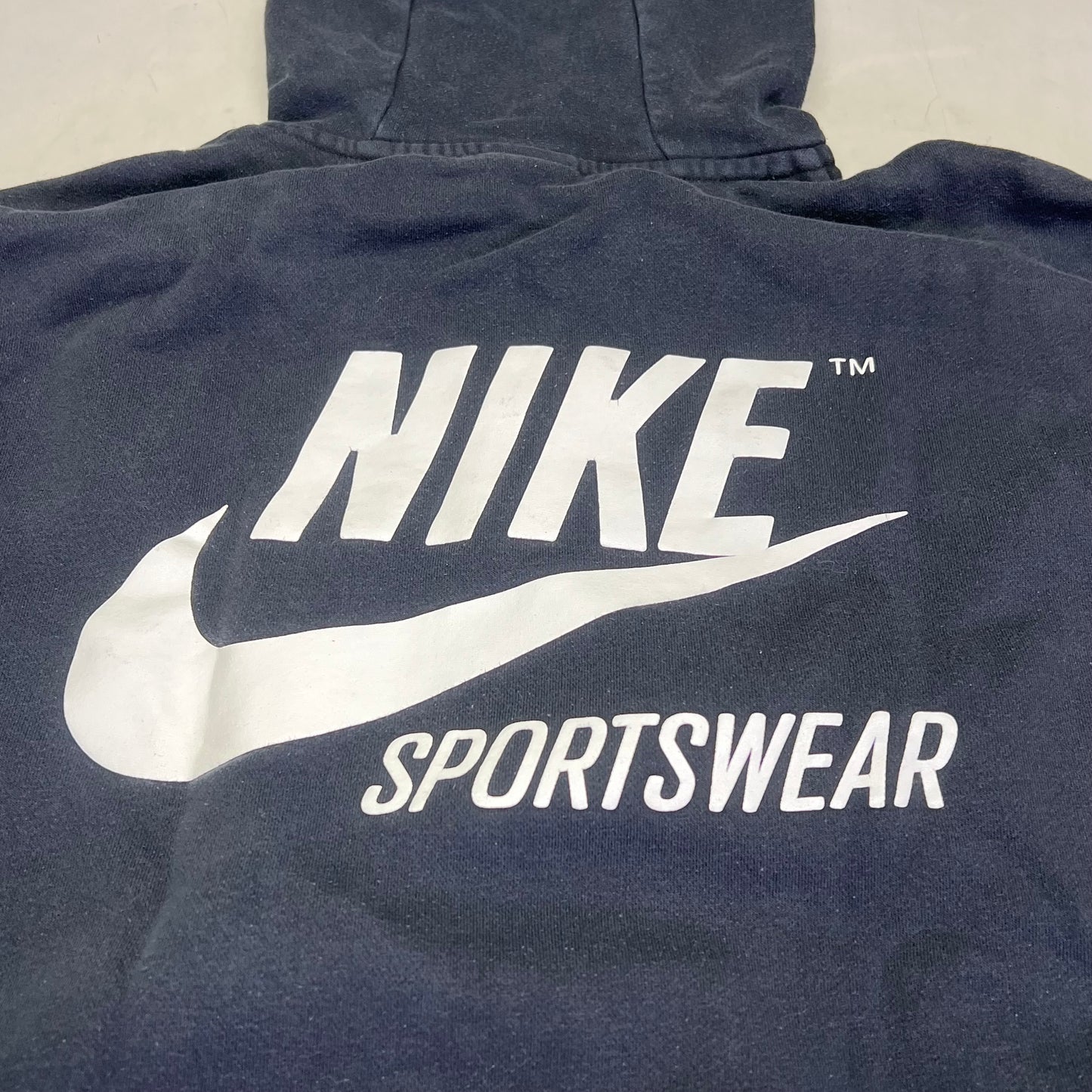 NIKE Sports Wear Full Zip Hoodie Unisex Sz L Black/White (Pre-Owned)