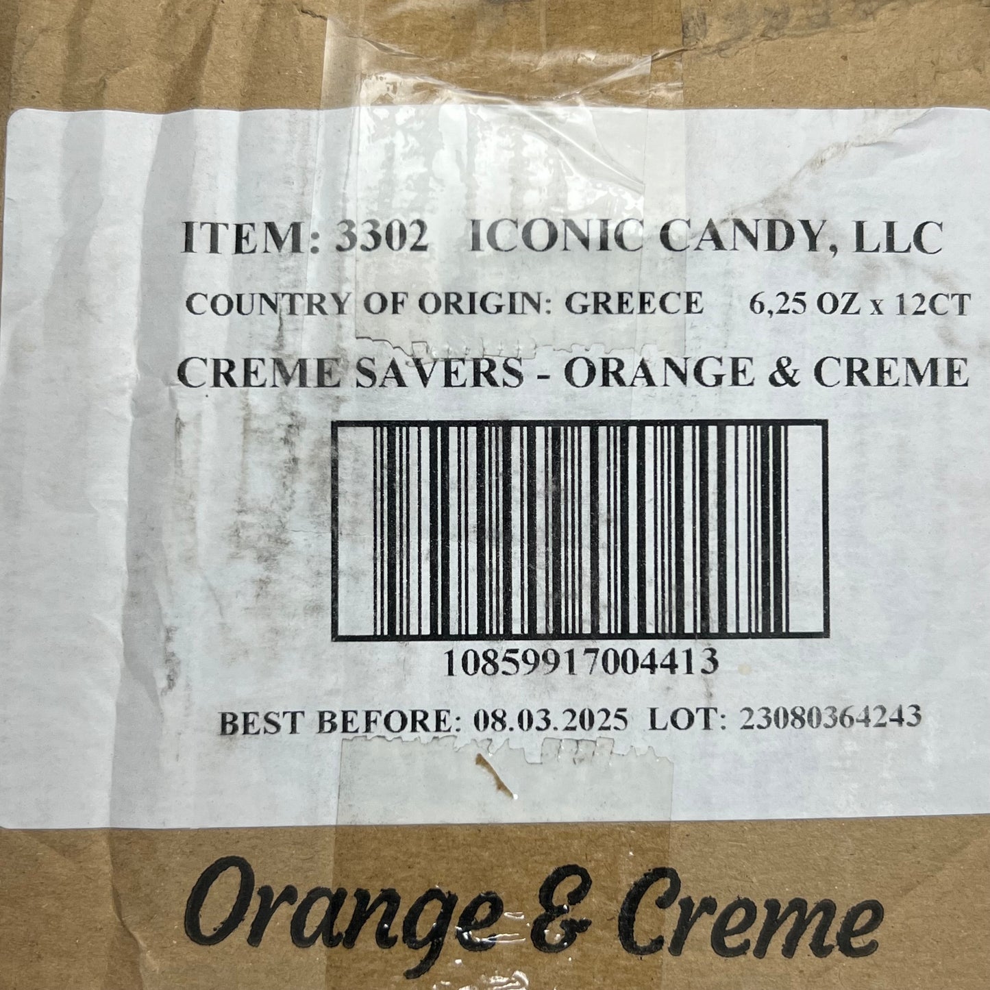 ZA@ CREME SAVERS (12 Bags) Orange & Creme Hard Candy 6.25 oz  BB 08/03/25