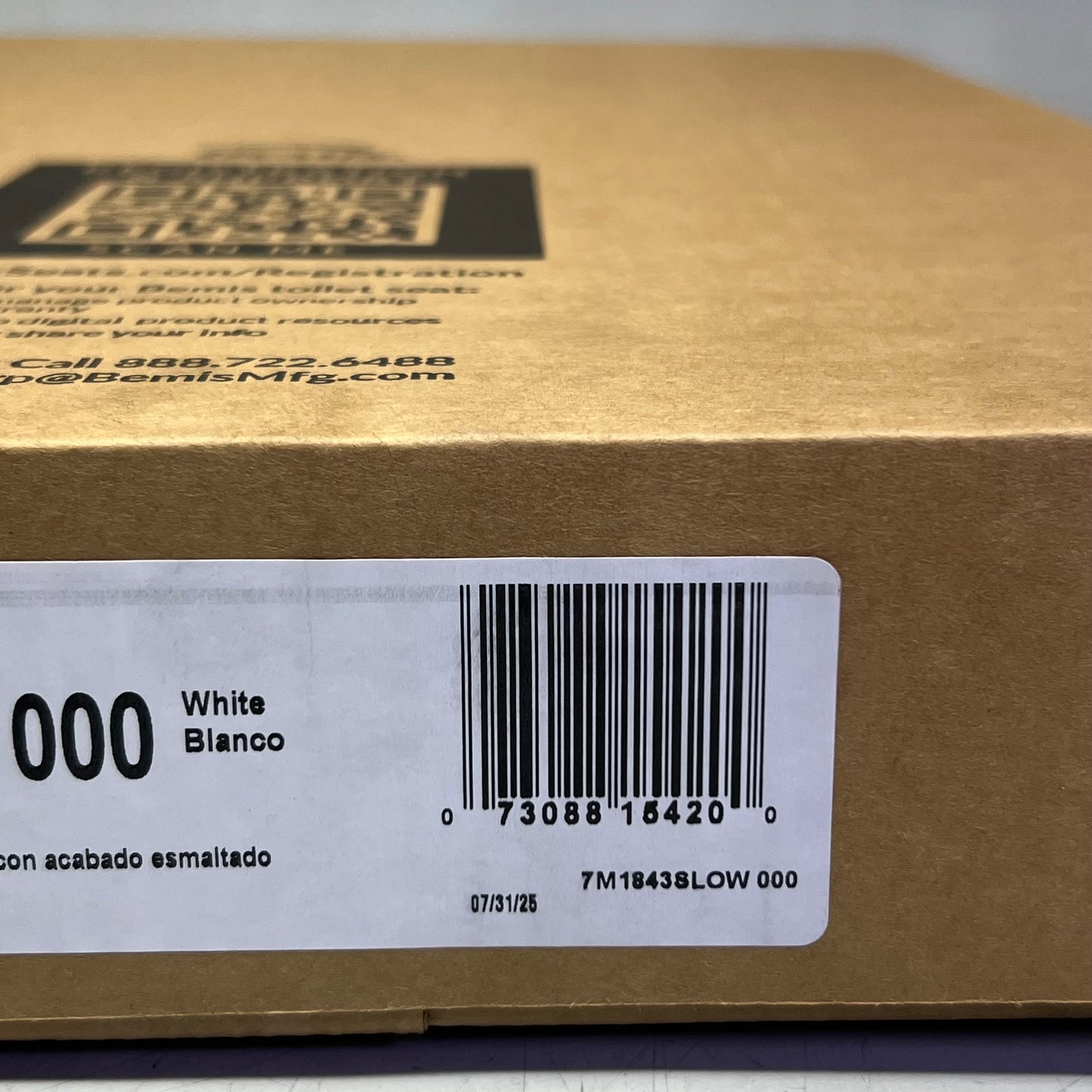 BEMIS Elongated Toilet Seat Sz 17"L x 13.5"W, 1843SLOW 000