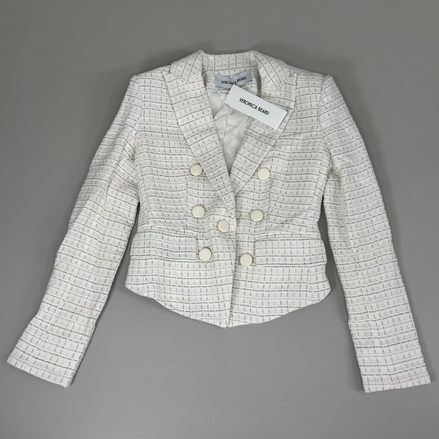 VERONICA BEARD Women's Diego Dickey Jacket Sz-4 Ivory/Multi 2406TW651509