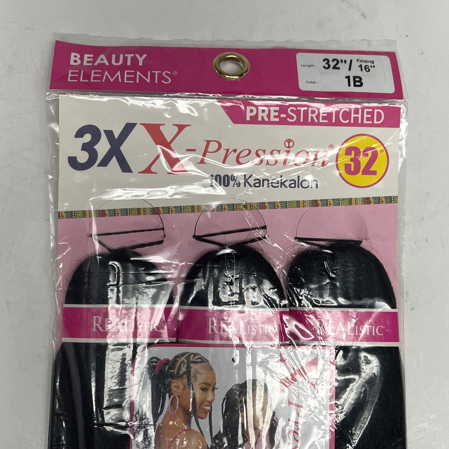 ZA@ BEAUTY ELEMENTS  Pre-stretched 3x X-Pression 100% Kanekalon Realistic 32" B|lack