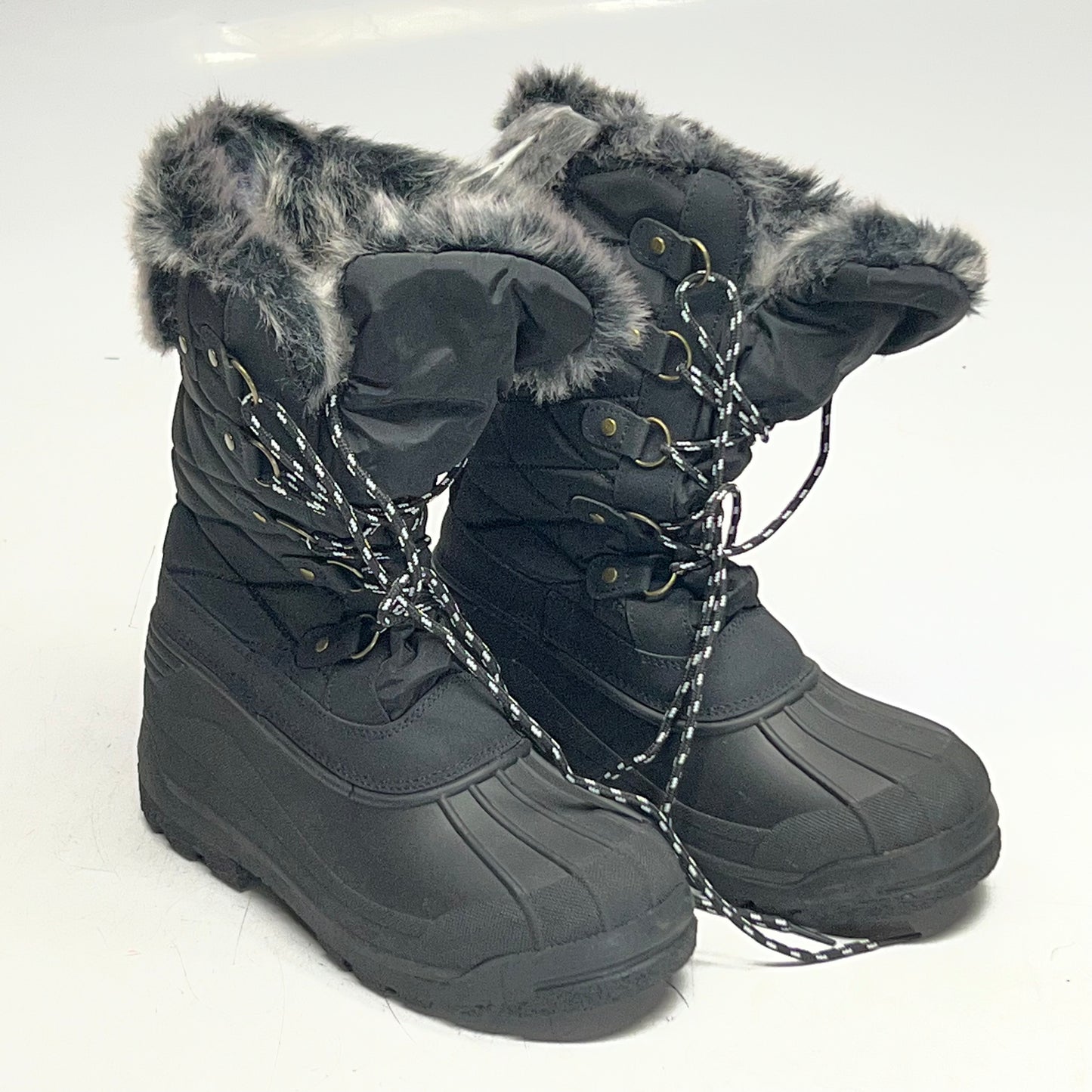 NORTIV8 Women's Waterproof Insulated Hiking Snow Boots Size 8, Black