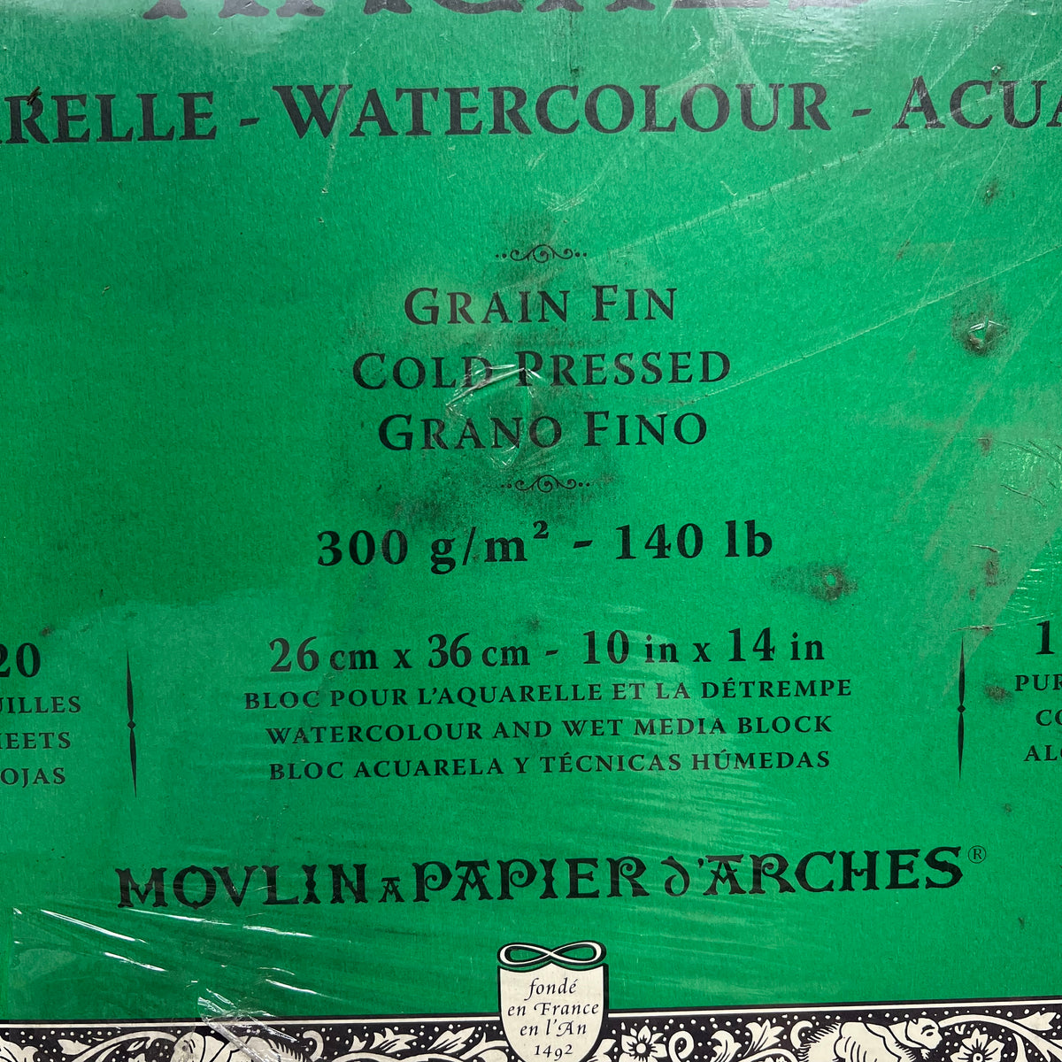 ARCHES (2 PACK, 20 SHEETS EACH) Watercolor Block  10" x 14" White  A179061 (As-is)