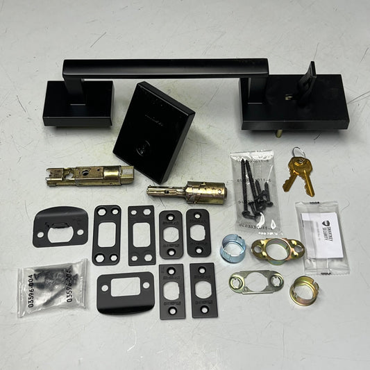 KWIKSET Handleset Single Culinder San Clemente Lip, Matte Black 98180-007