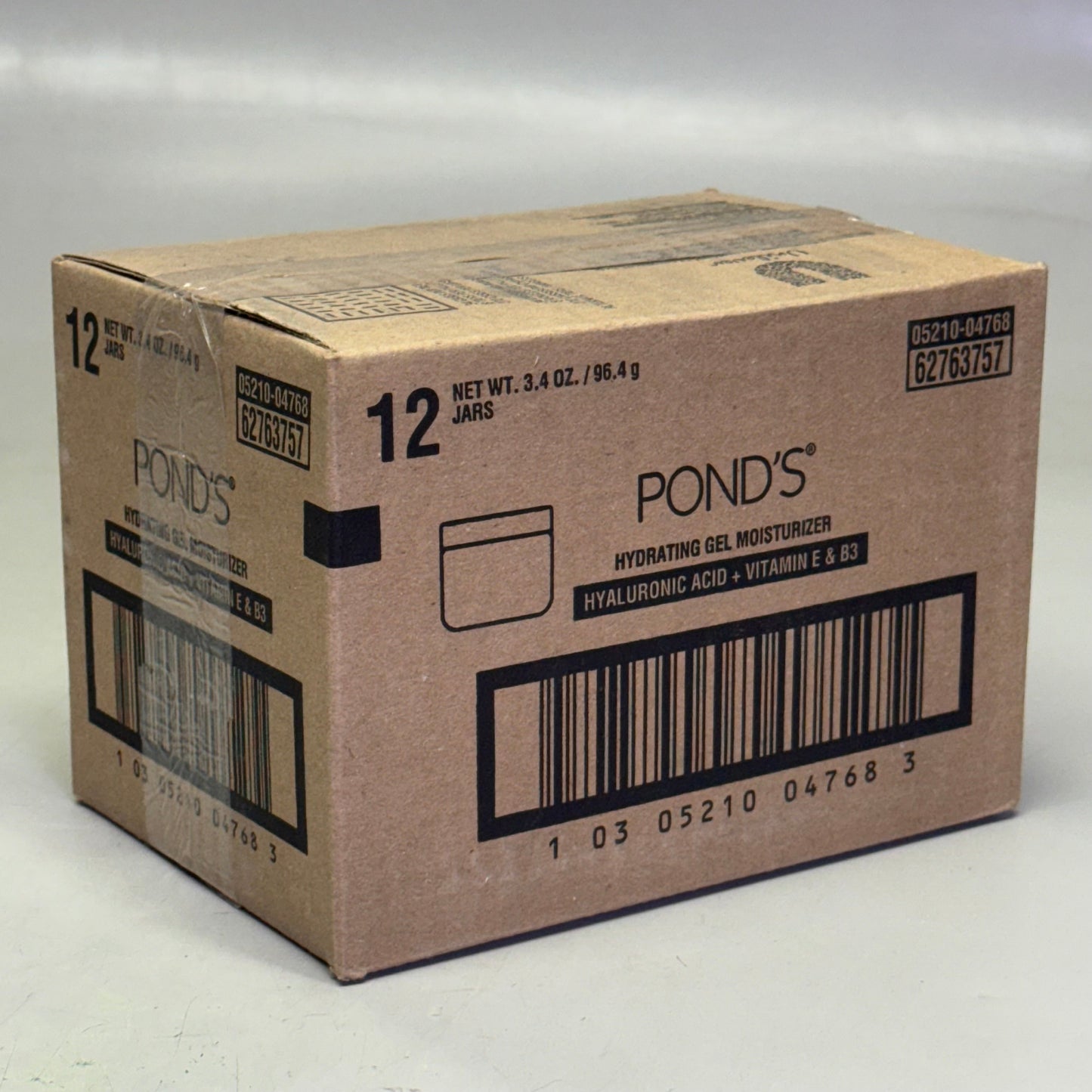 ZA@ POND'S (12 PACK) Hyaluronic Acid, Vitamin E & B3 Gel Face Moisturizer For All Skin Types 3.4 oz White C