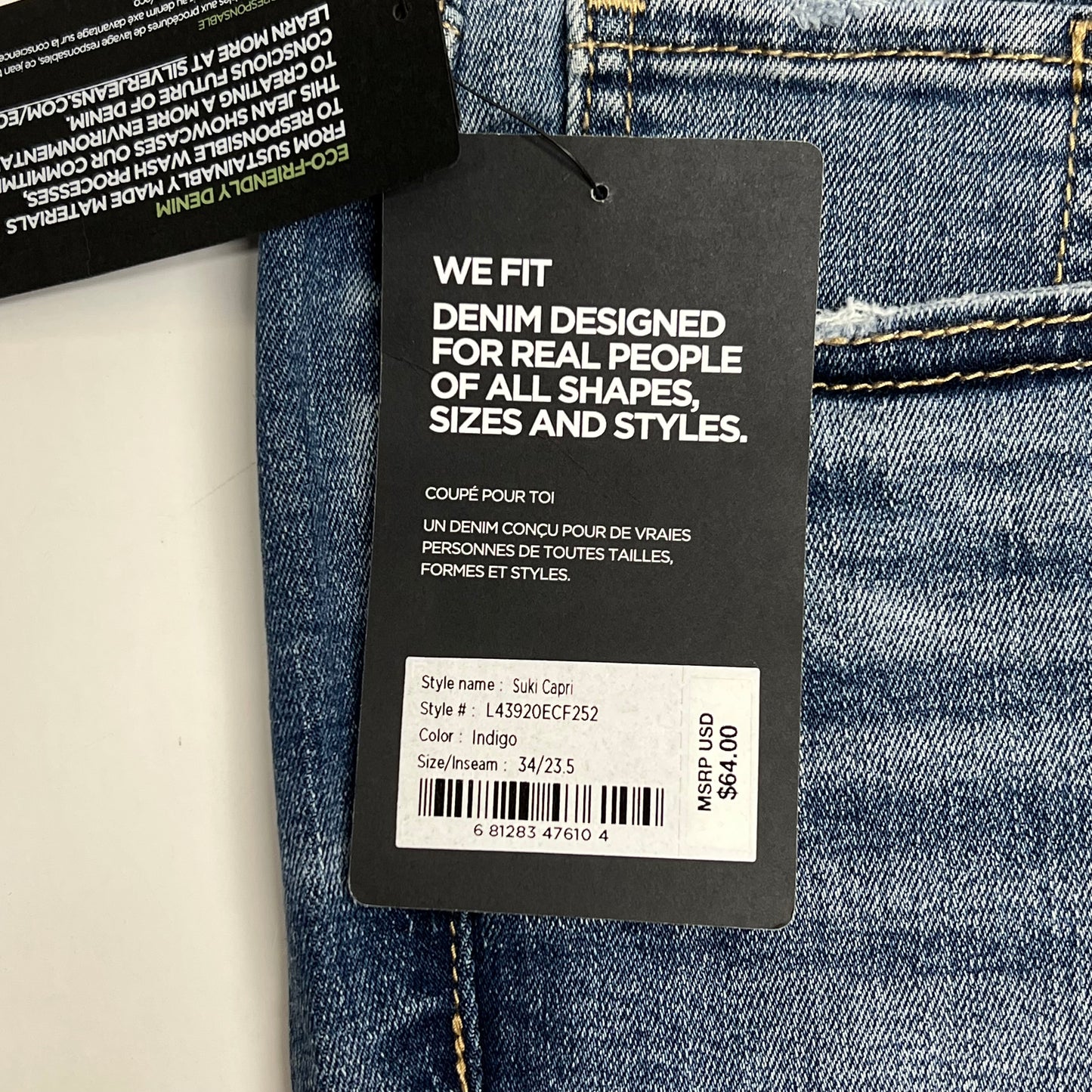 SILVER JEANS CO. Suki Mid Rise Capri Women's Sz 34/23.5 Indigo L43920ecf252