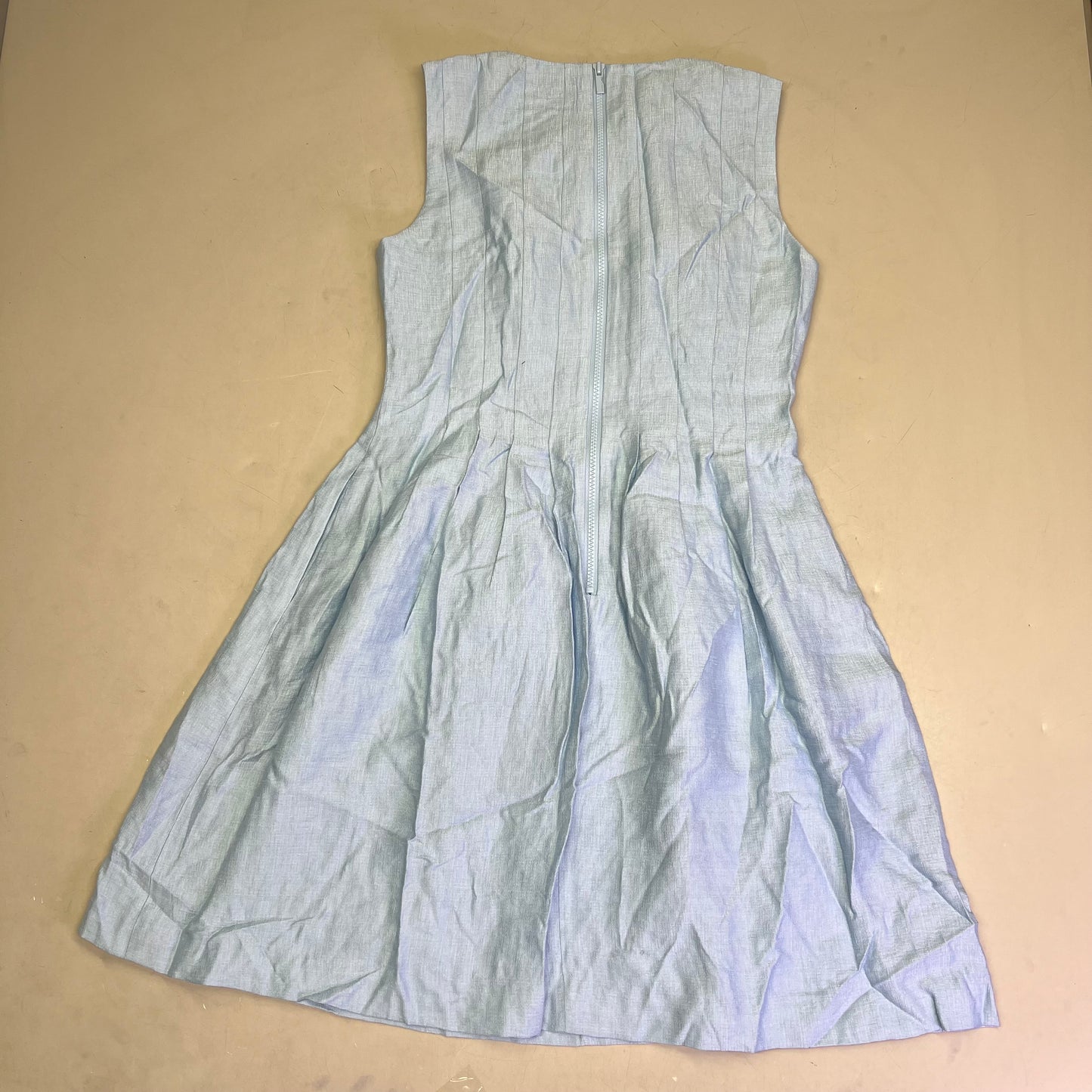 ANNE KLIEN Knee Length Lined Summer Dressed Womens Sz 8 Bright Water Blue (Used)