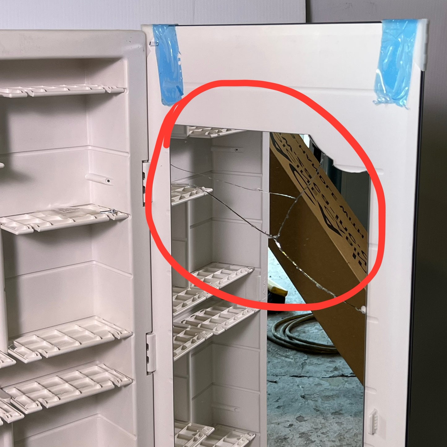 ZA@ ZACA Medicine Cabinet Glass (AS-IS, Boken)