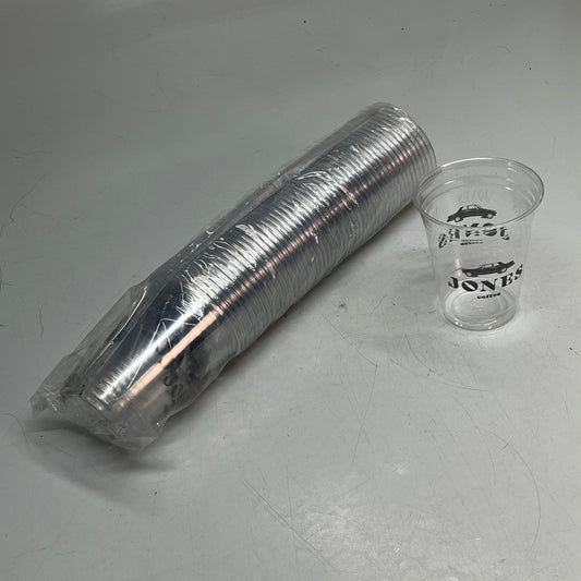 ZA@ KARAT (50 PACK) Jones Coffee Plastic Cups For Cold Beverages 16oz Clear A