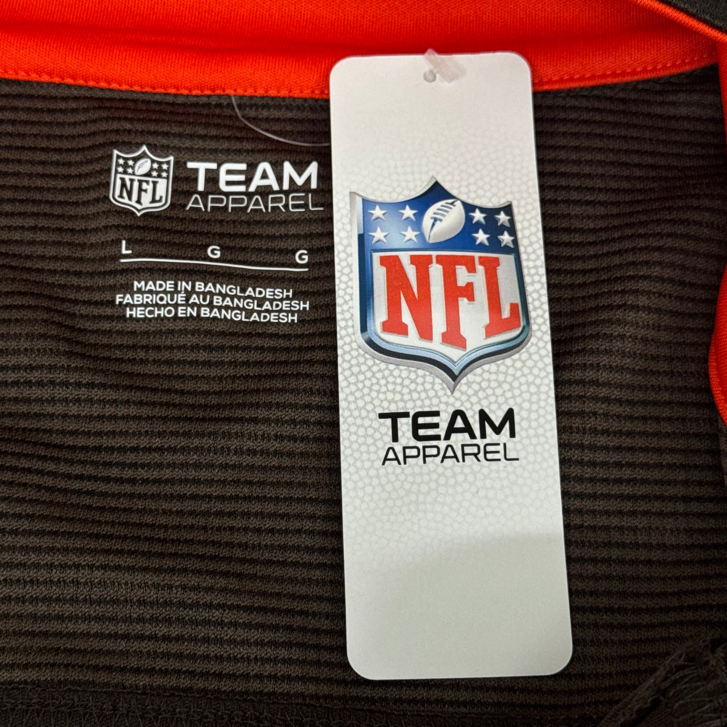 NFL Cleveland Browns Quarter Zip Pullover Shirt Long Sleeve L Brown 1802969