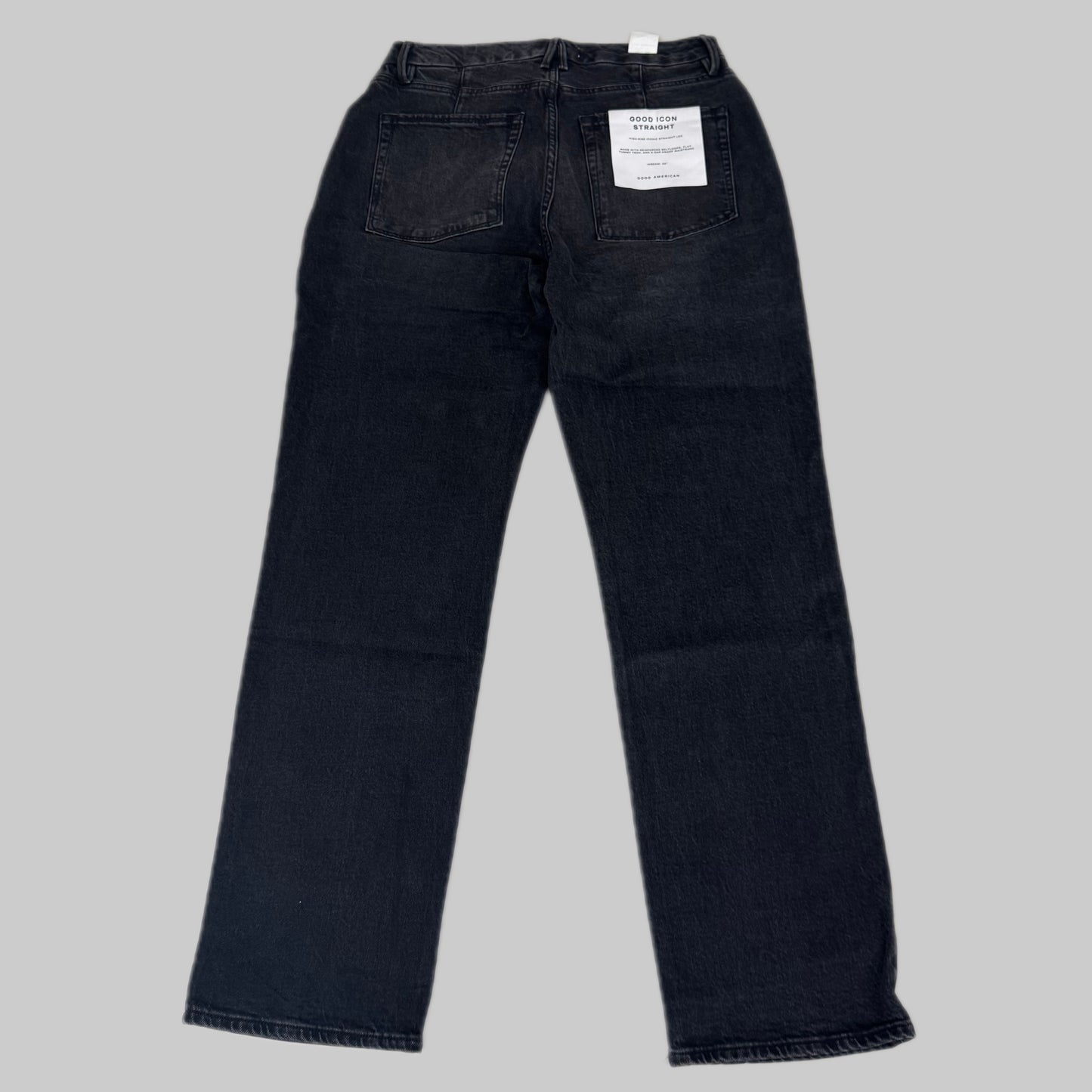 GOOD AMERICAN Good Icon Straight Jeans Women's Sz 10 Black376 GDS150B