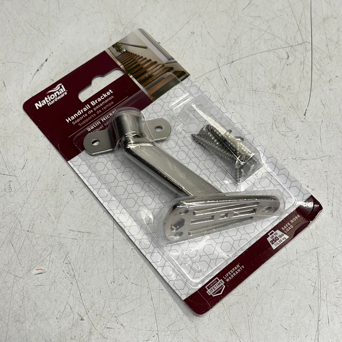 NATIONAL HARDWARE (2 PACK) Hand Rail Bracket 250 lb Satin Nickel N325-548
