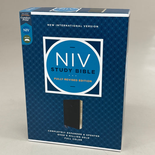 ZONDERVAN Niv Study Bible Comfort Print, Bonded Leather Black, New International