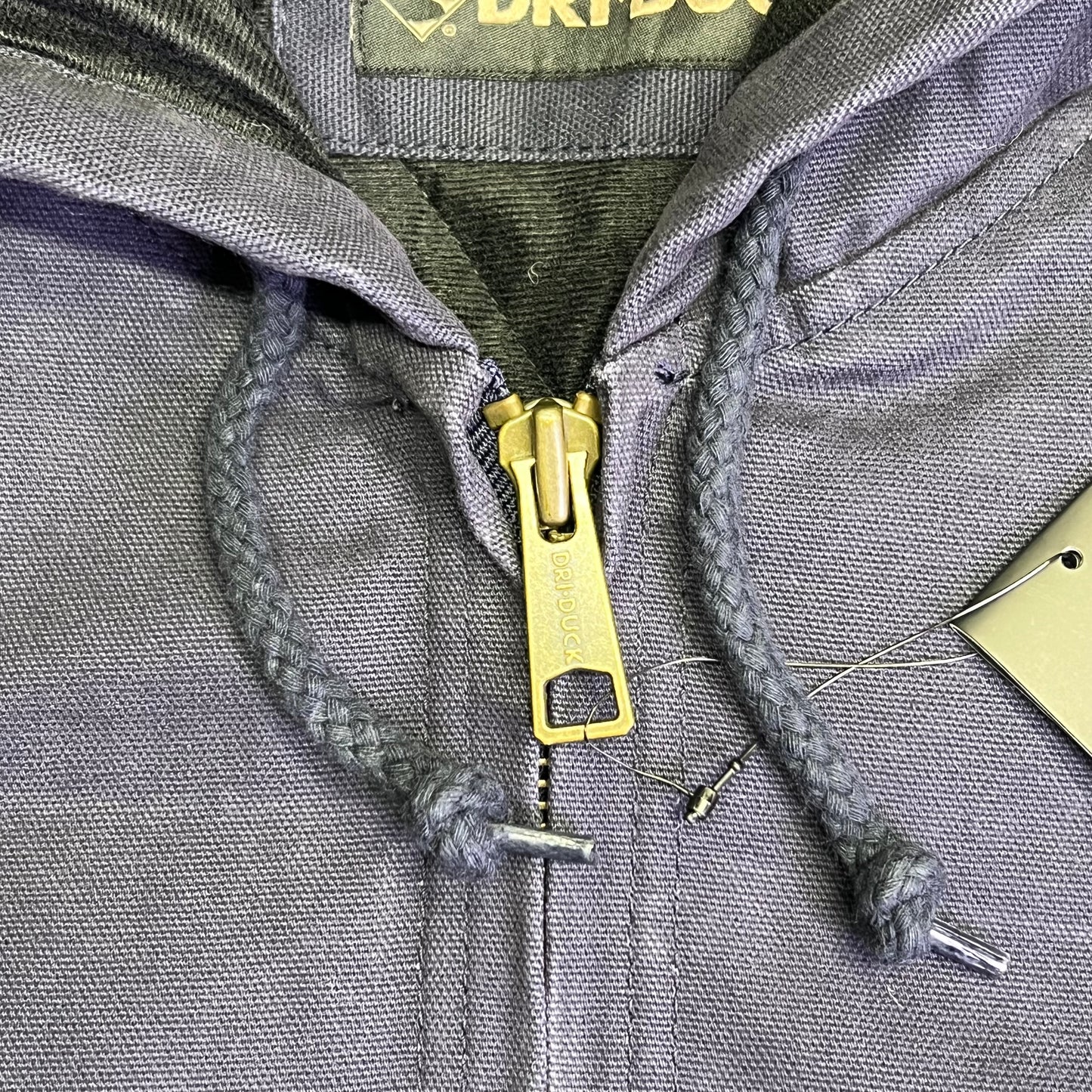 DRI DUCK Boulder Cloth Canvas Cheyenne Hooded Jacker Men's Sz L Navy Blue 5020