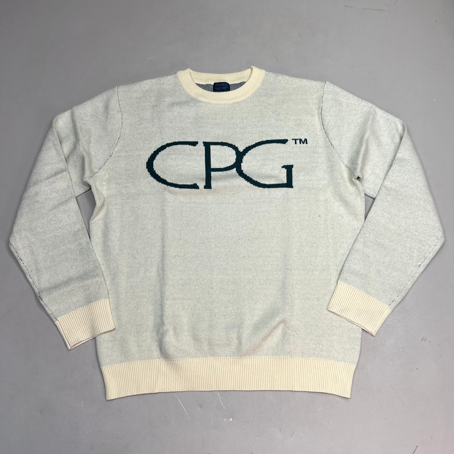 CPG CODEGRAPHY WORLDWIDE Sweater Women's Sz L Green/Crème WCPG-SWTR-NTRL-2022-3