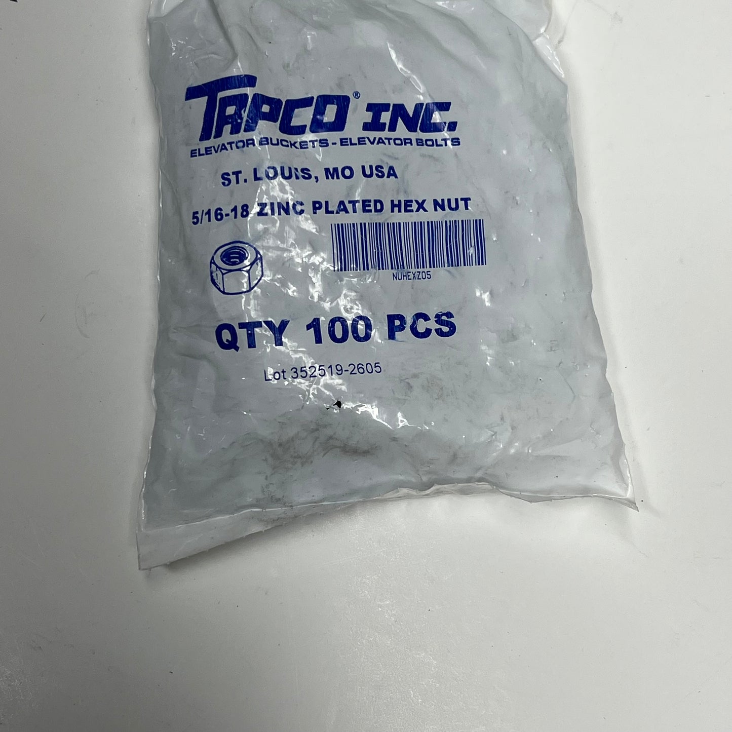 ZA@ TRAPCO INC (100 PACK) Zinc-plated Hex Nut 5/16-18 Chrome 352519-2605