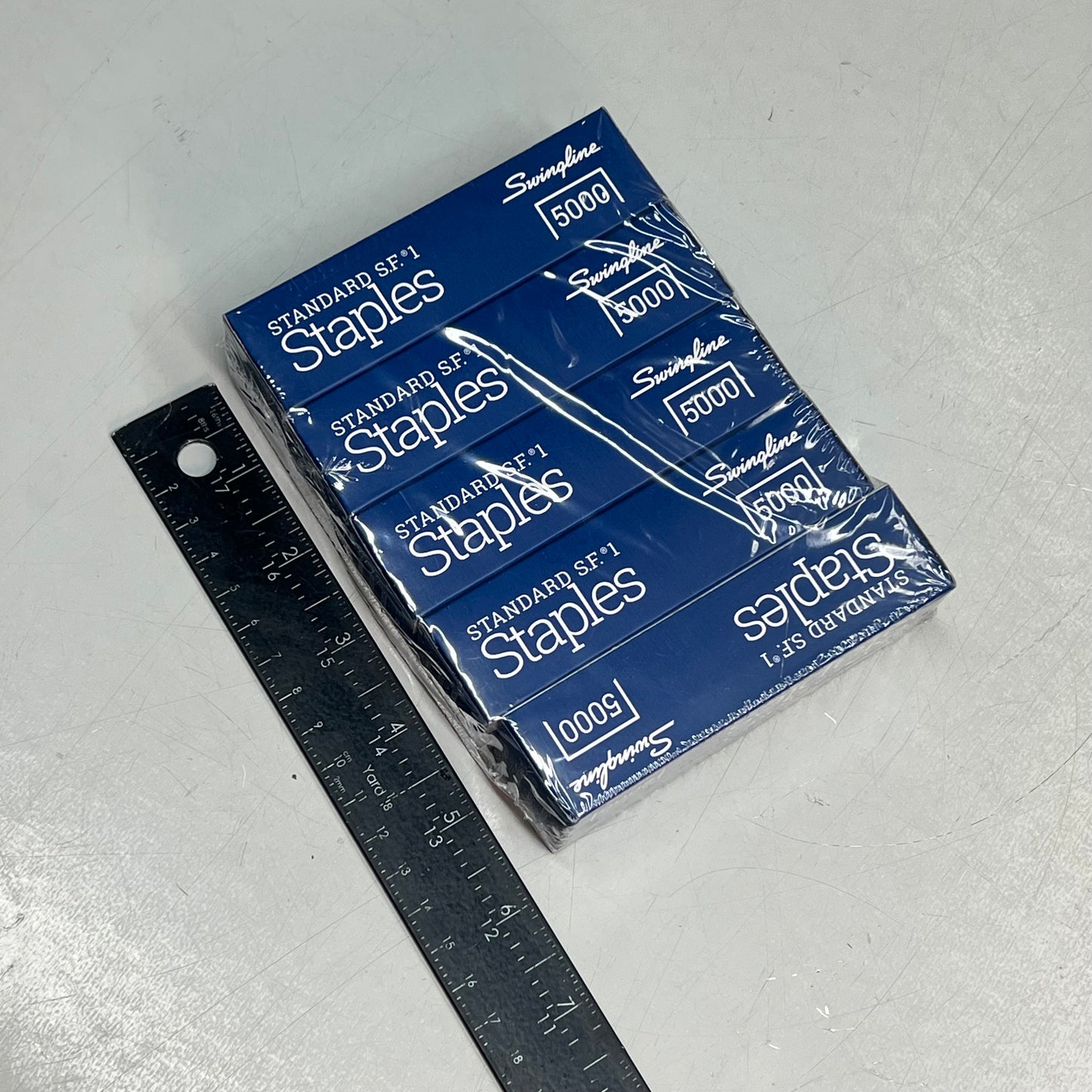 SWINGLINE (5 PACK, 5000 EACH) Standard 1/4" Length Staples Full Strip S7035101S