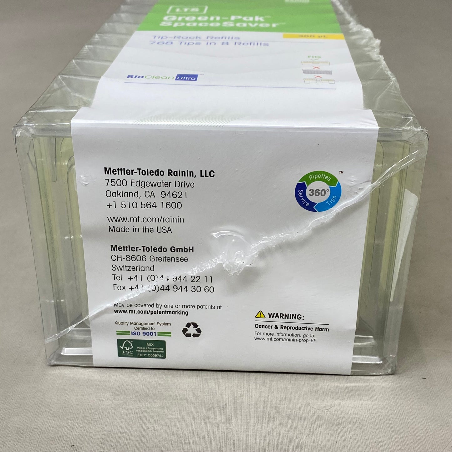 RAININ (768) Green-Pak Space Saver Tip-Rack Refills 300UPL Yellow 30389303