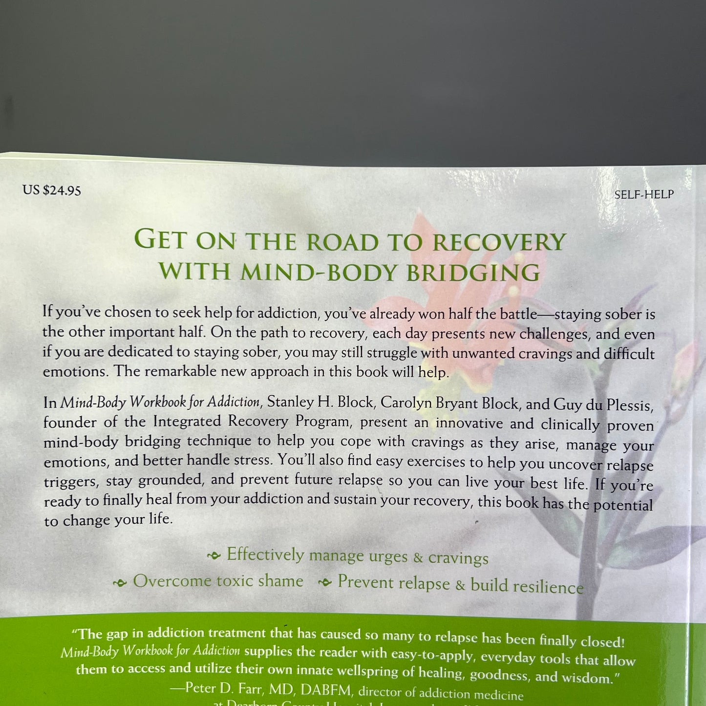 MIND-BODY WORKBOOK FOR ADDICTION Effective Tools Substance Abuse Recovery Book