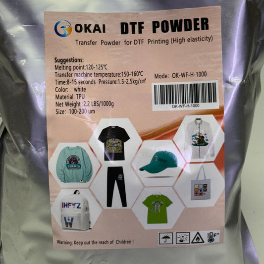 OKAI Transfer Powder For DTF Printing 2.2Lbs White OK-WF-H-1000