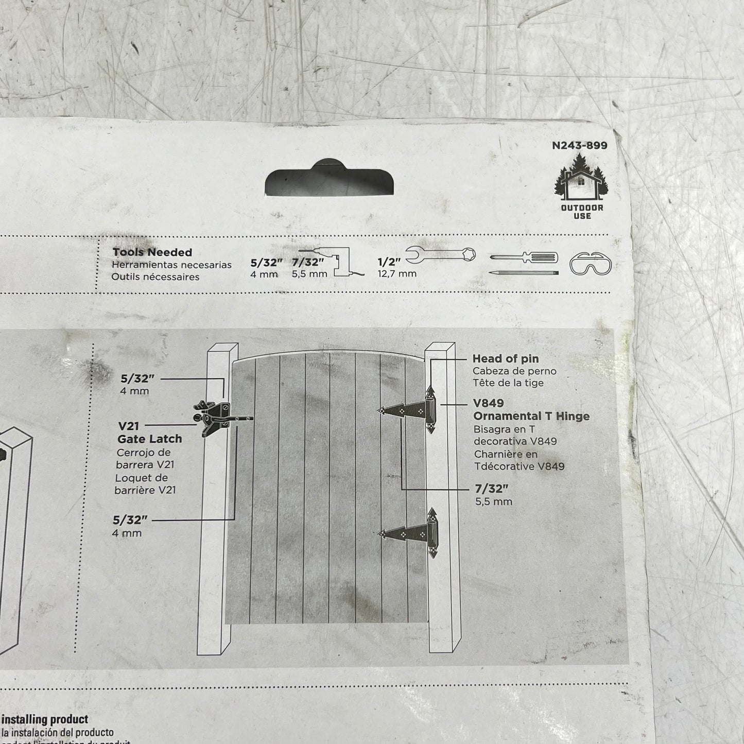 NATIONAL HARDWARE Heavy Gauge Steel Gate Kit Surface Applications Black N243-899