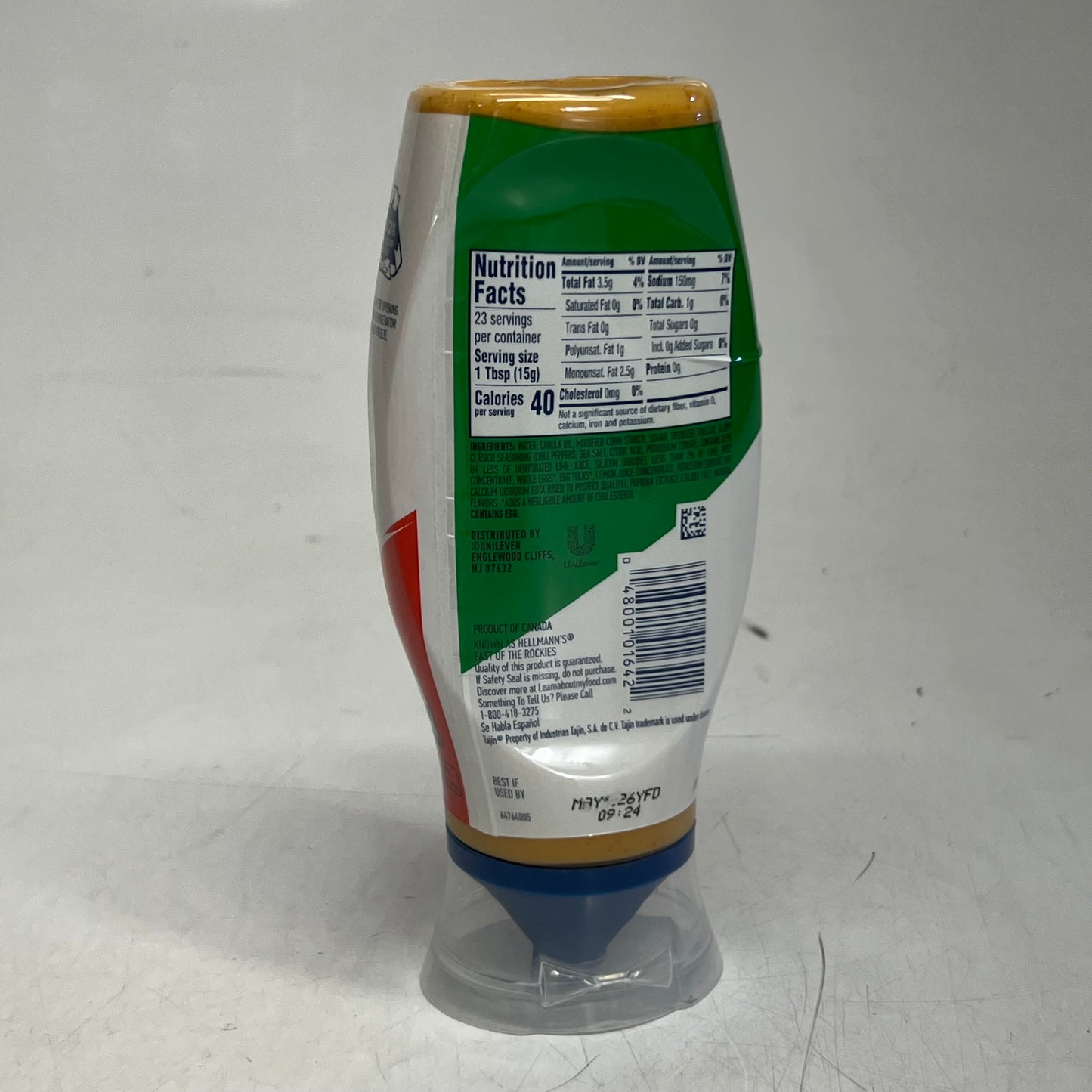 HELLMANN'S (8 PACK) Chili Lime Mayonnaise Dressing Tajin 11.5 fl. oz. BB 05/26 62674869