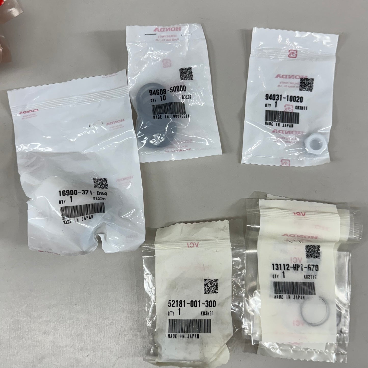 HONDA (123 PACK) Assorted Motorcycle Parts Genuine OEM