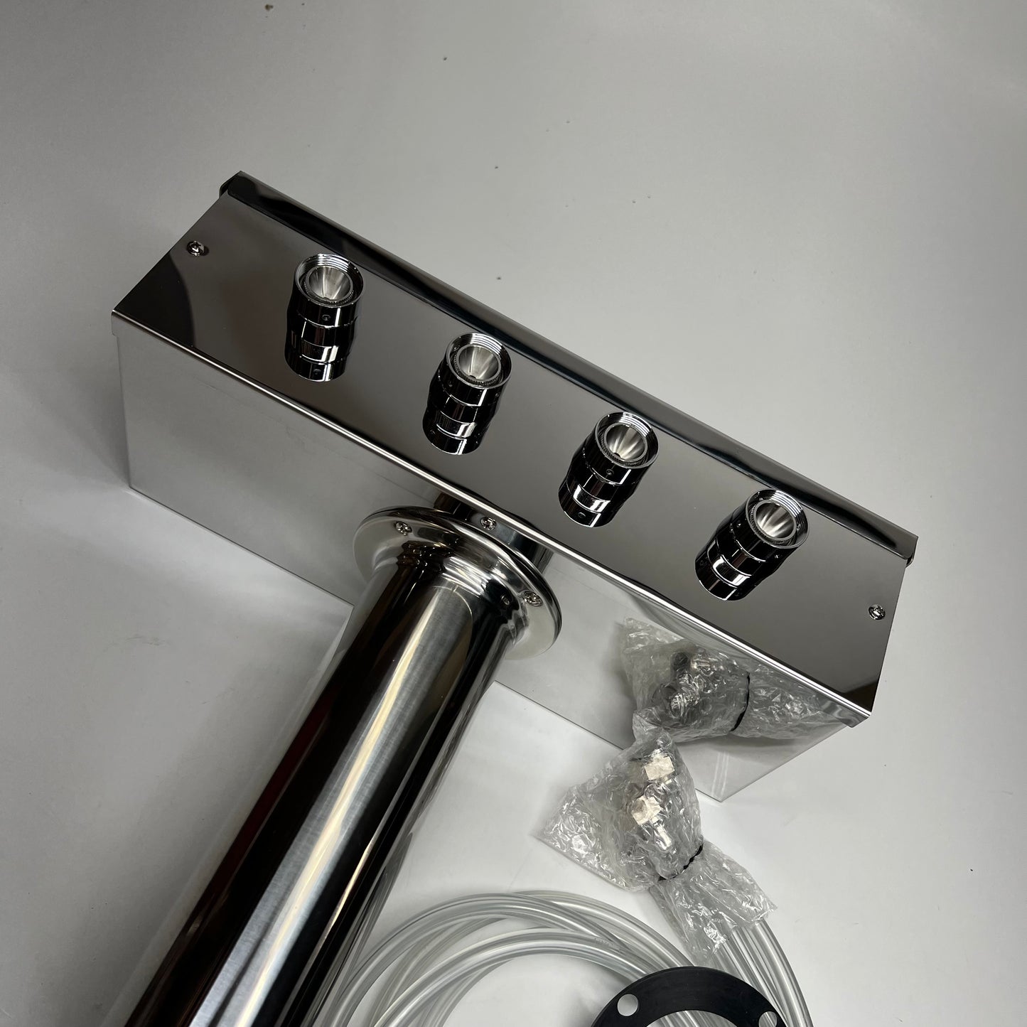 TALOS "T" Tower Beer Dispenser 4-Tap - 3" Column Chrome Plated Brass 178