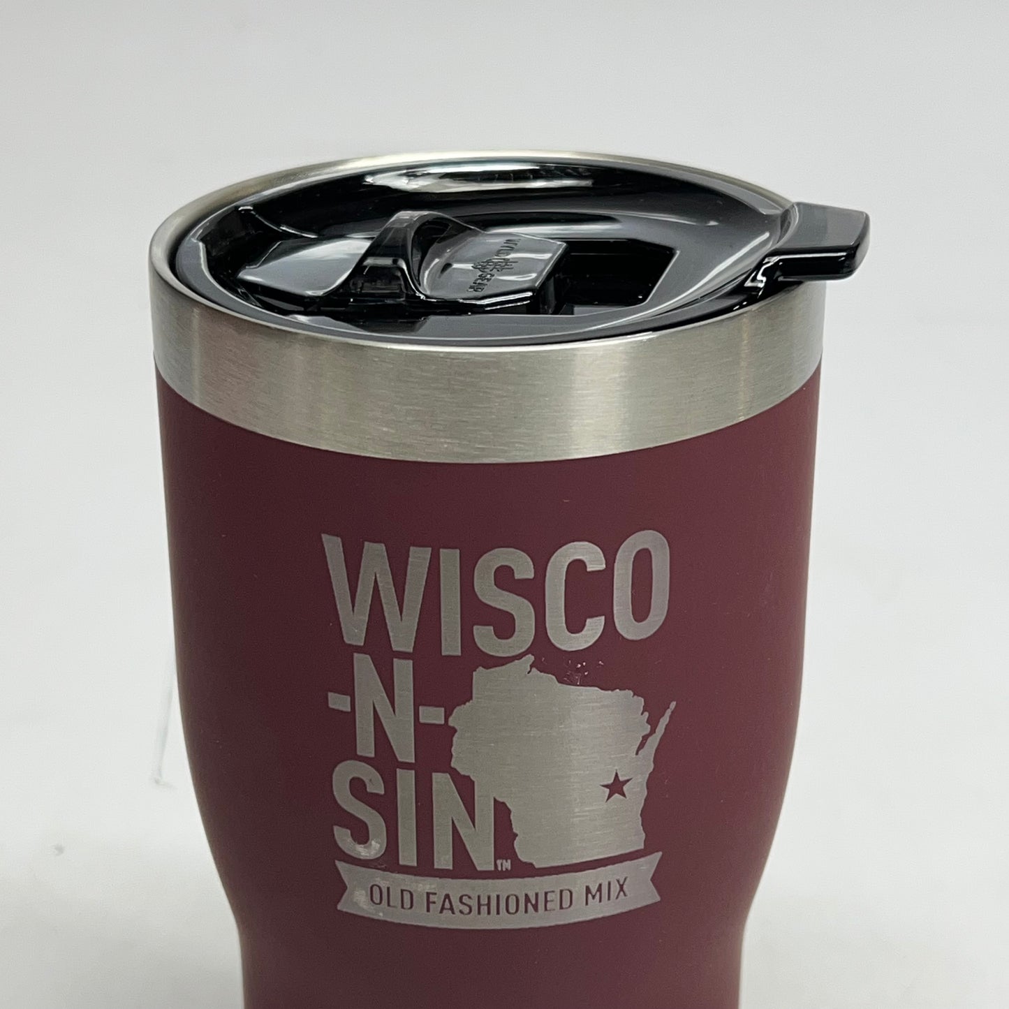 ZA@ WYLD GEAR Insulated Tumbler W/ Wisconsin Old Fashioned Mix Logo 20oz Maroon