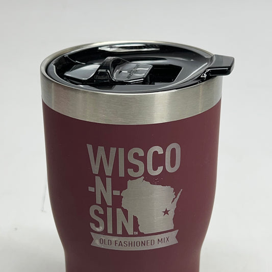 ZA@ WYLD GEAR Insulated Tumbler W/ Wisconsin Old Fashioned Mix Logo 20oz Maroon