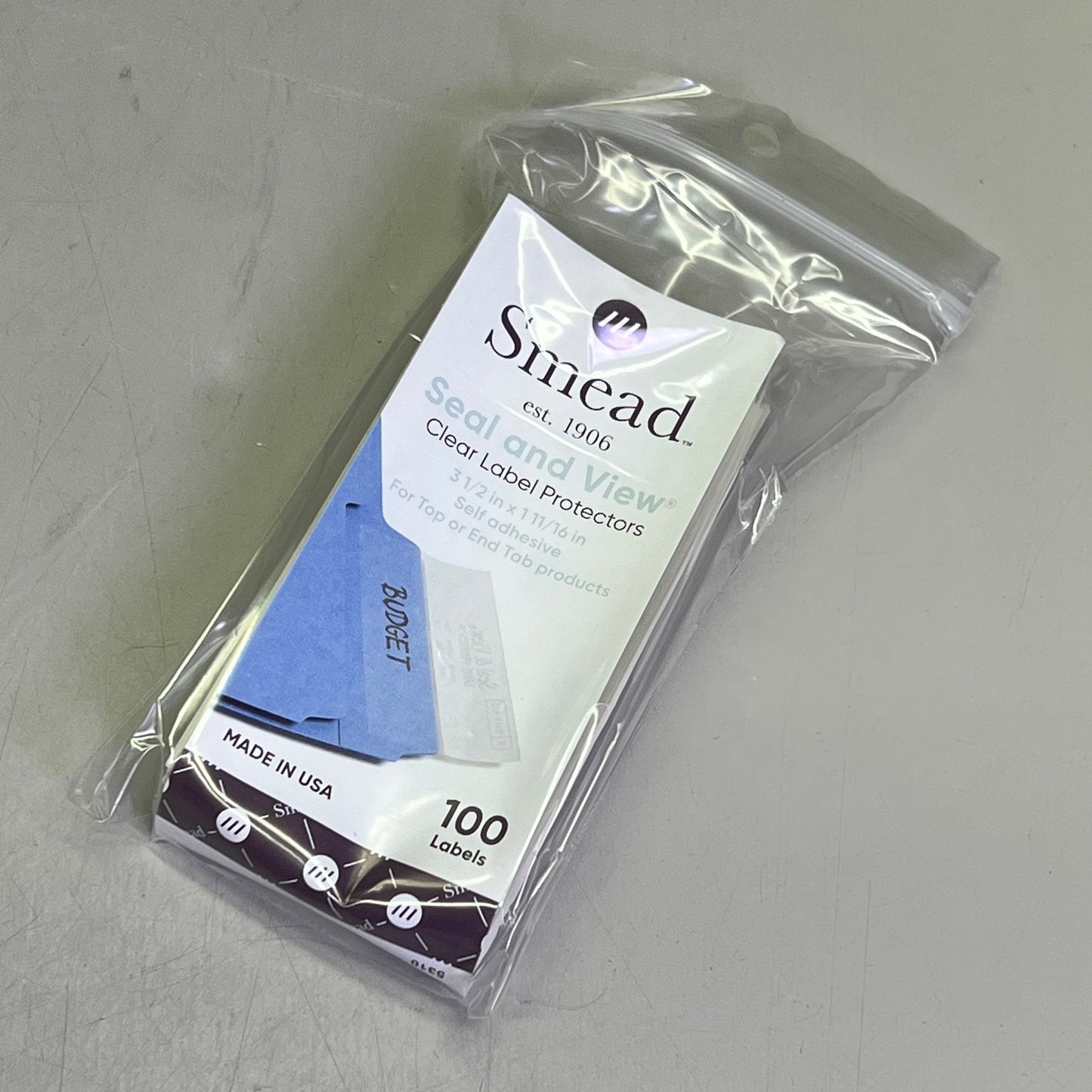 SMEAD (500 PACK) Seal & View Label Protectors 3-1/2" x 1-11/16" Clear  67600