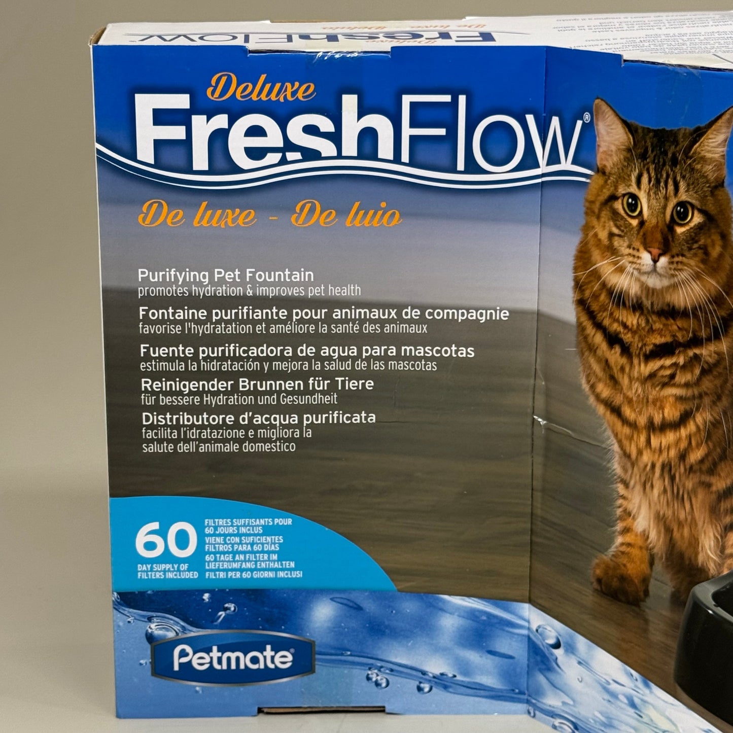 ZA@ PETMATE Deluxe FreshFlow Purifying Pet Fountain 108 oz Black 24870 A