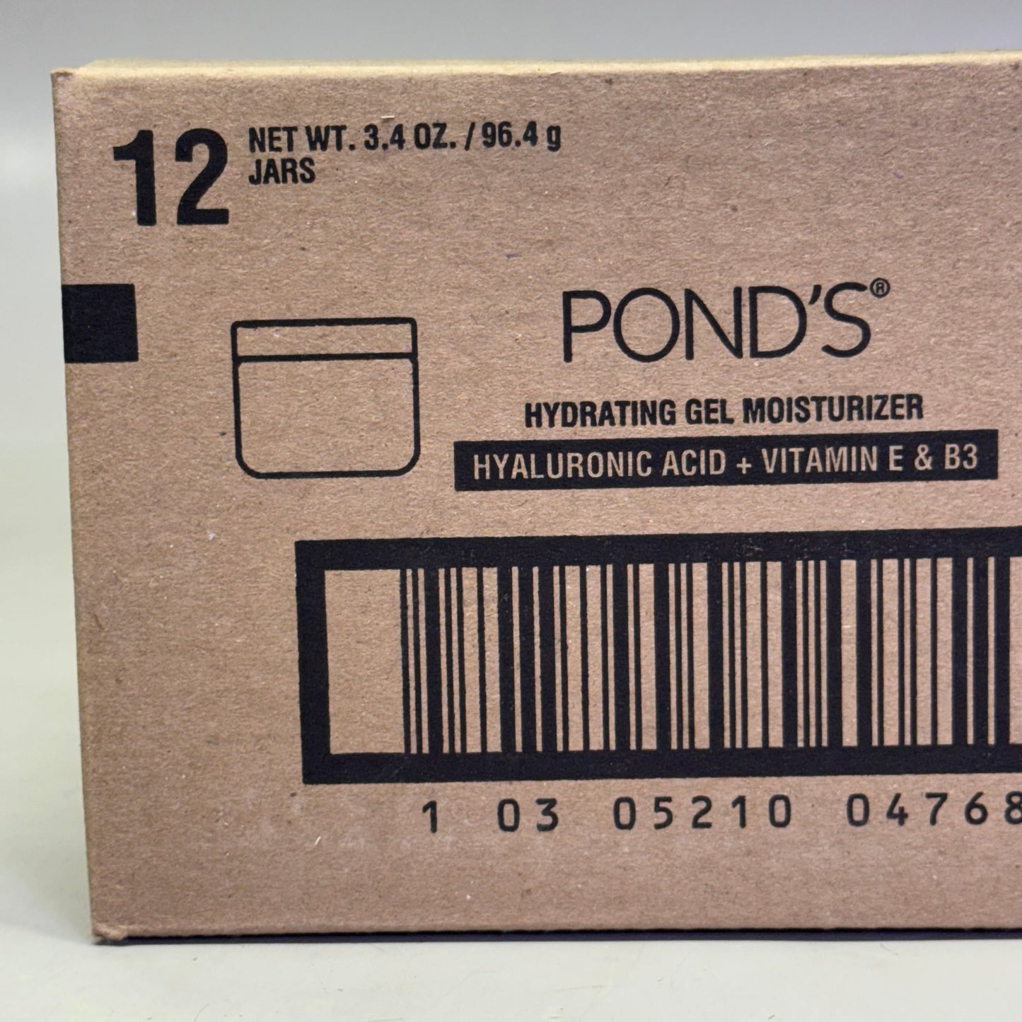 ZA@ POND'S (120 PACK) Hyaluronic Acid, Vitamin E & B3 Gel Face Moisturizer For All Skin Types 3.4 oz White E