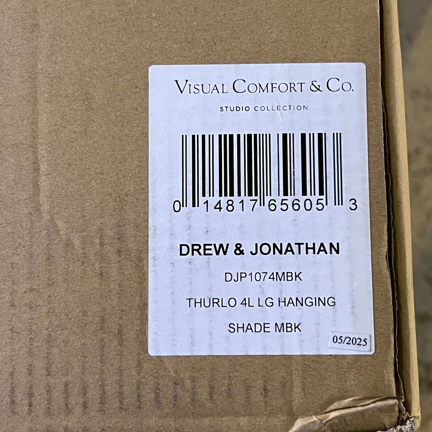 ZA@ VISUAL COMFORT & CO. DREW & JONATHAN Thurlo 4L LG Hanging Shade MBK DJP1074MBK