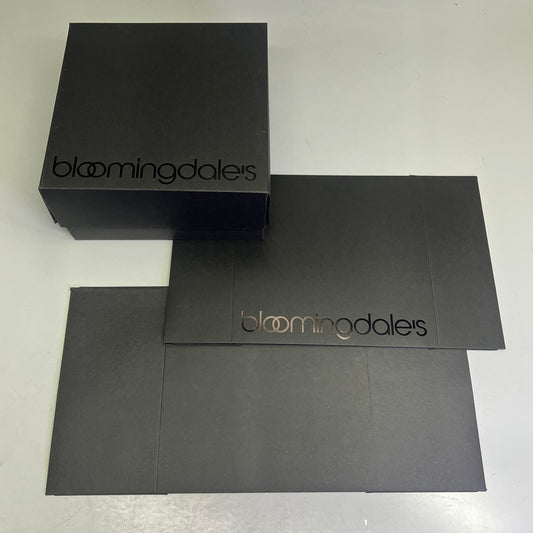BLOOMINGDALE'S Chic Folding Gift Box 12"x12"x 6" Shiny / Matte Black