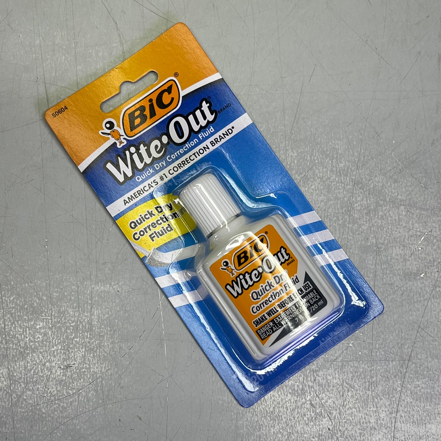 BIC (6 PACK) White Out Quick Dry Correction Fluid W/ Foam Brush .7 fl oz White